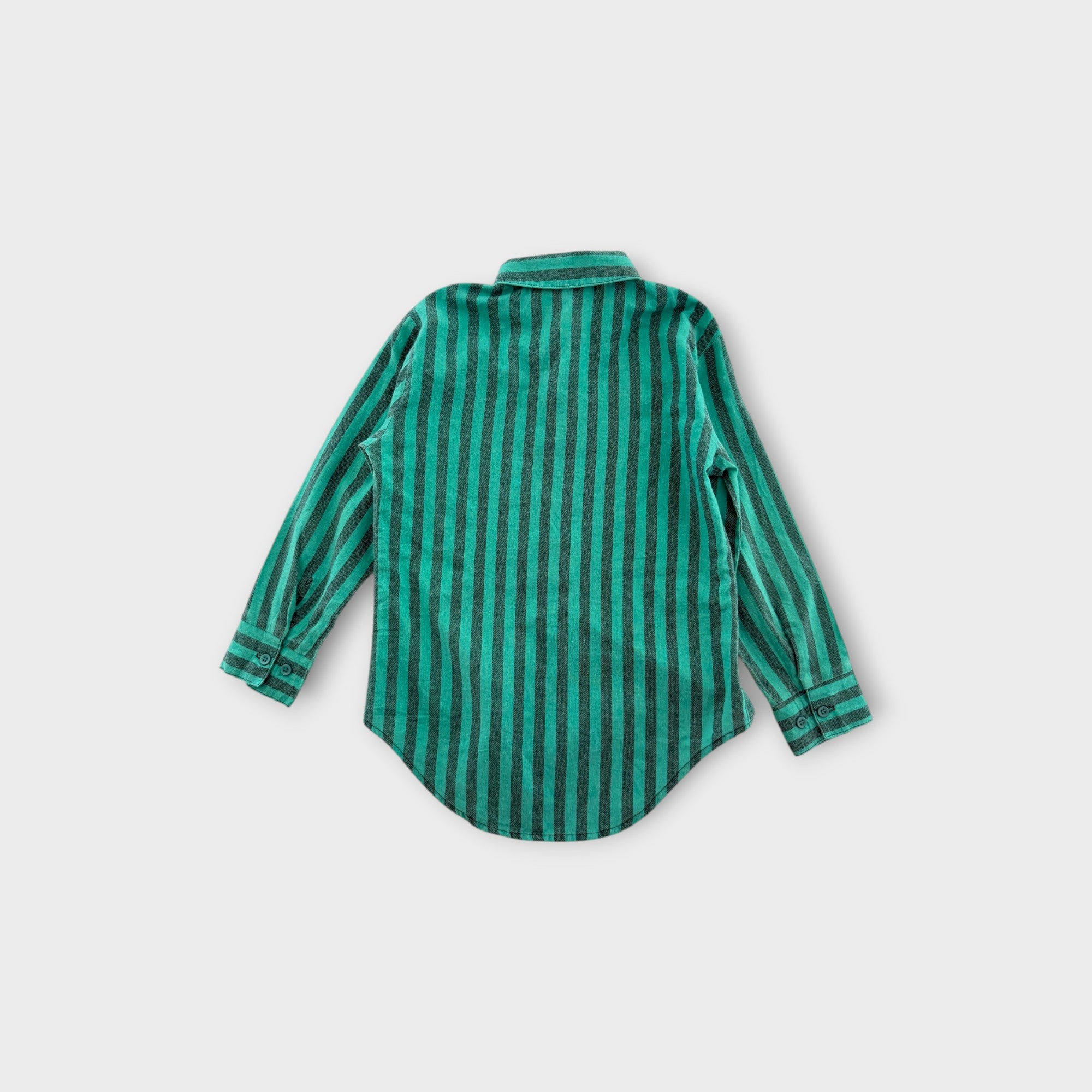 Vintage Green Stripe Shirt, Size 7-8