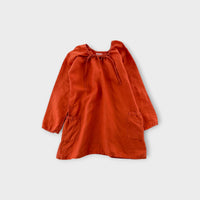Burnt Orange Linen Dress, Size 4-6