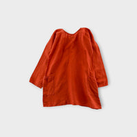 Burnt Orange Linen Dress, Size 4-6