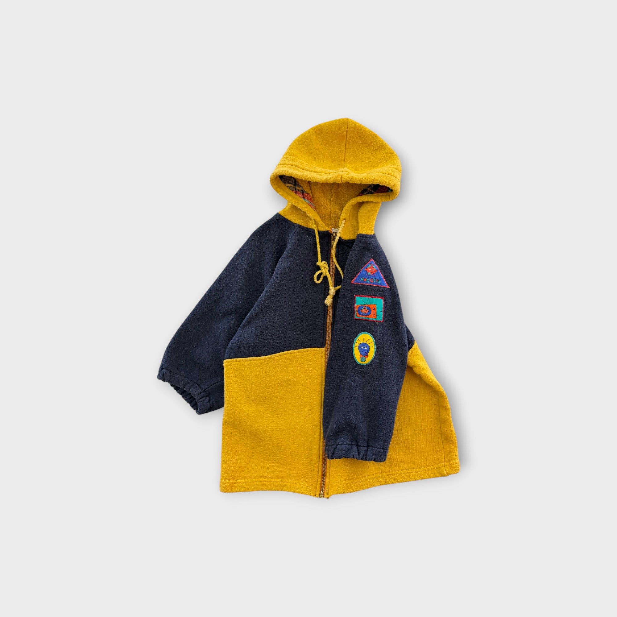Vintage Two-Tone Zip-Through Hoodie, Size 4