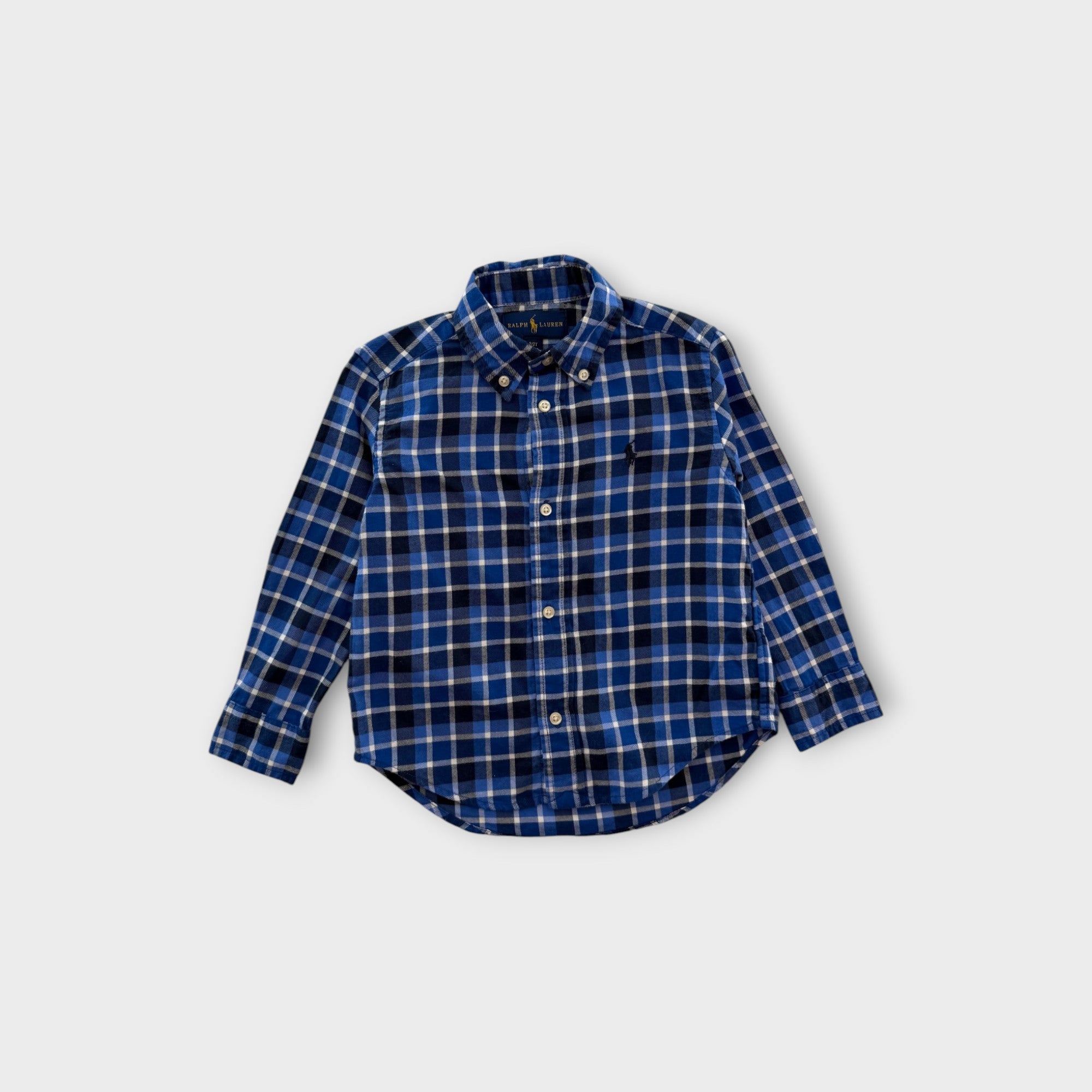 RL Blue Plaid Shirt, Size 2
