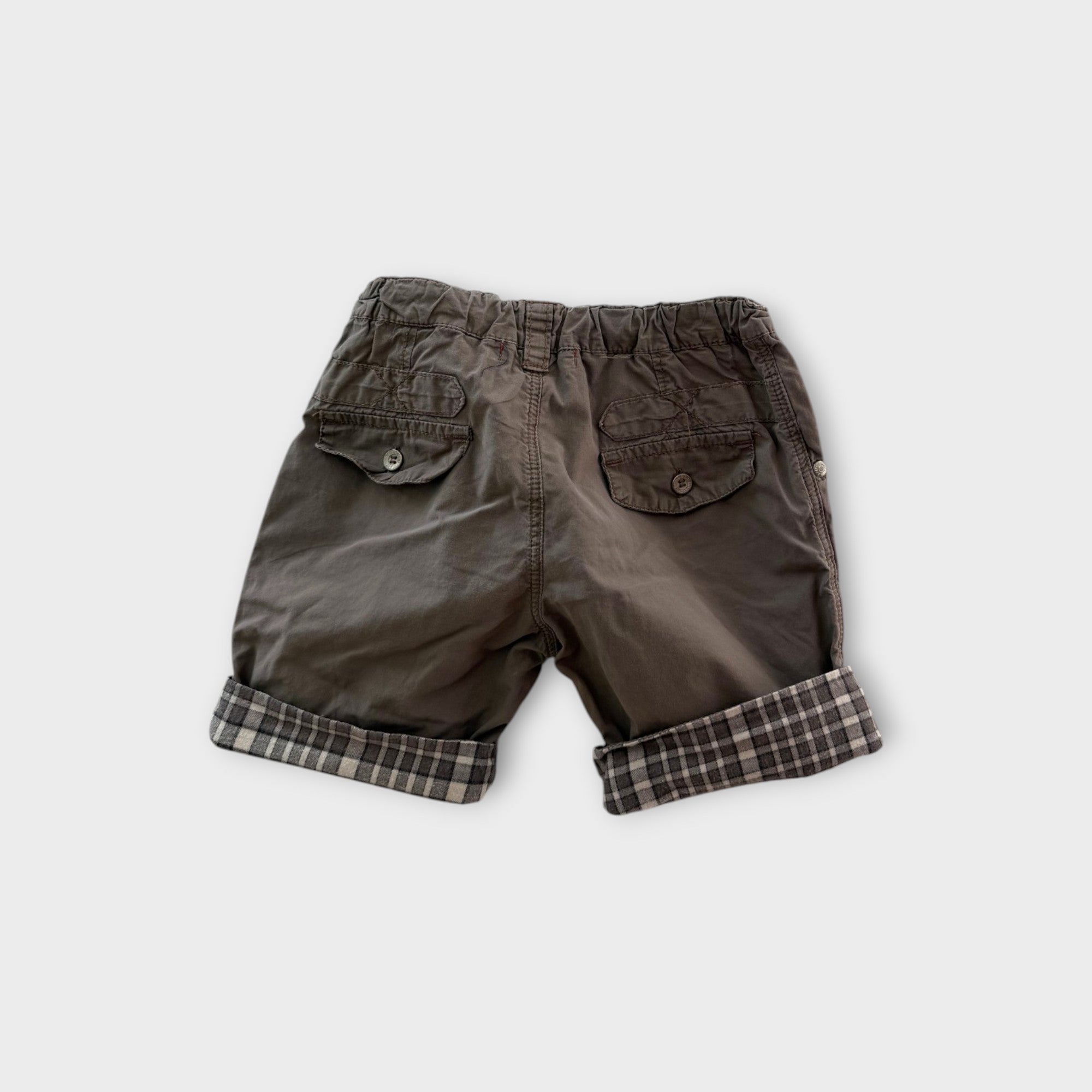Grey Plaid Trim Shorts, Size 2