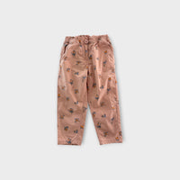 Pink Floral Cotton Pants, Size 3