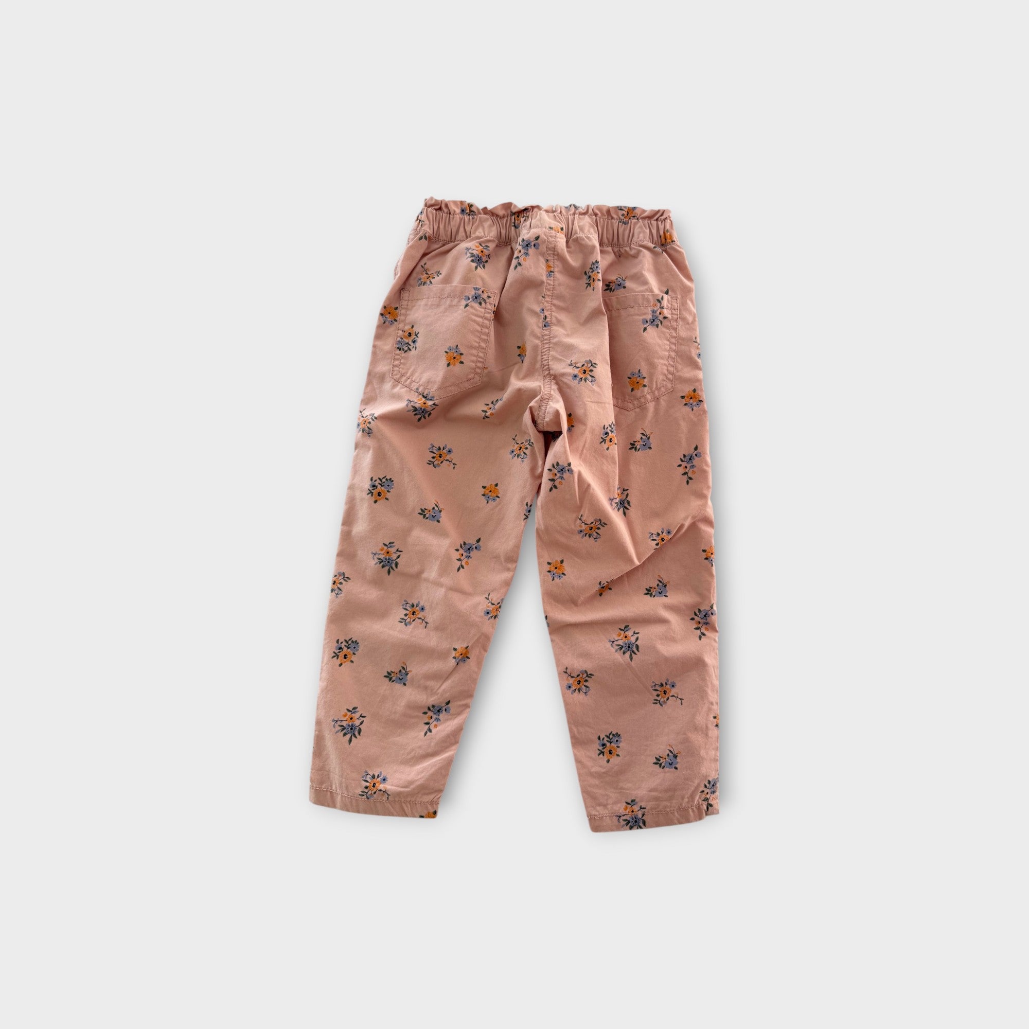 Pink Floral Cotton Pants, Size 3