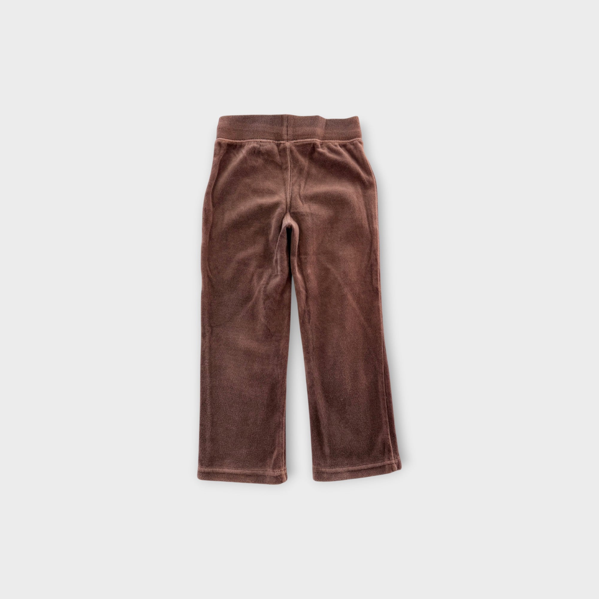 Retro Brown Velour Track Pants, Size 4