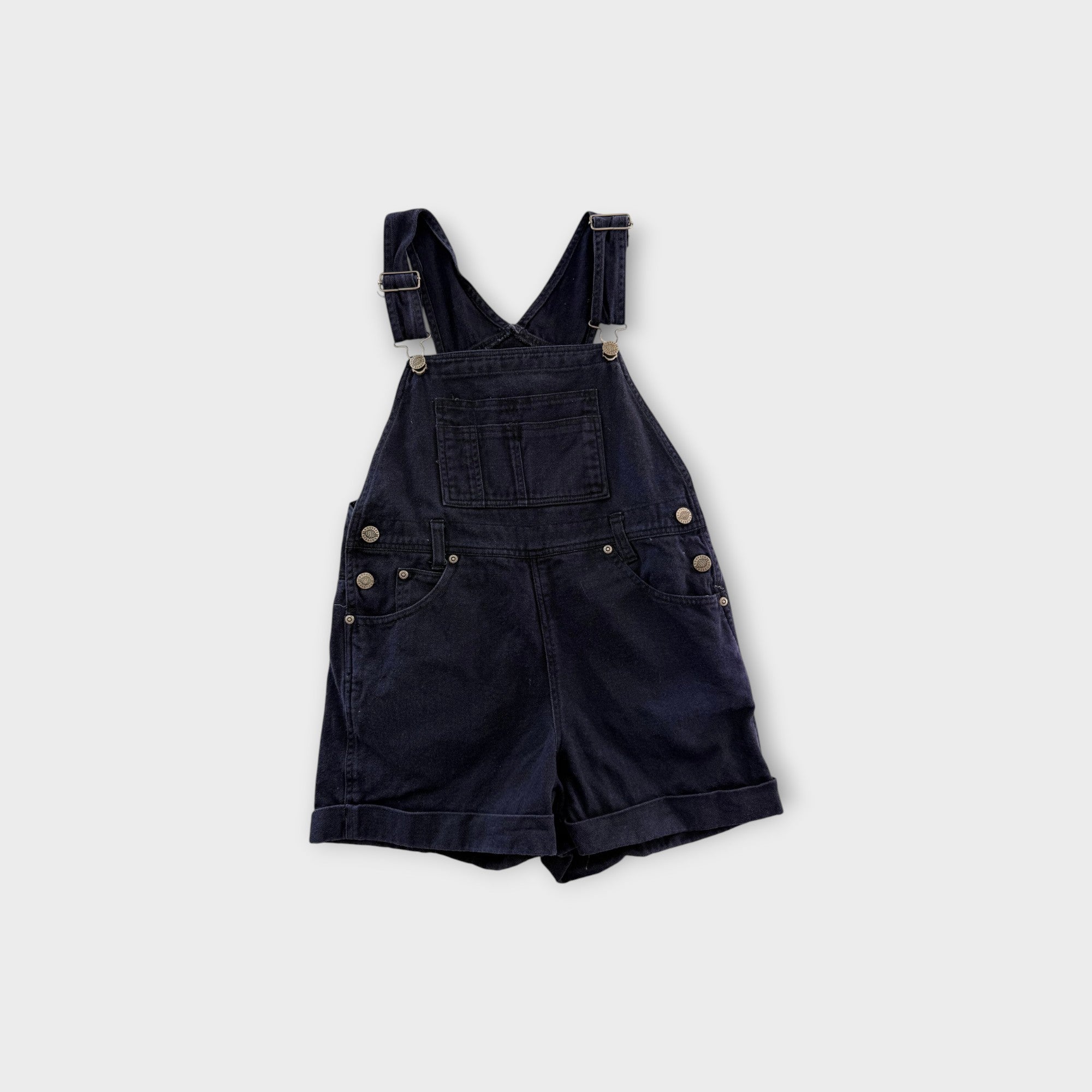 Vintage Navy Denim Shortalls, Size 8