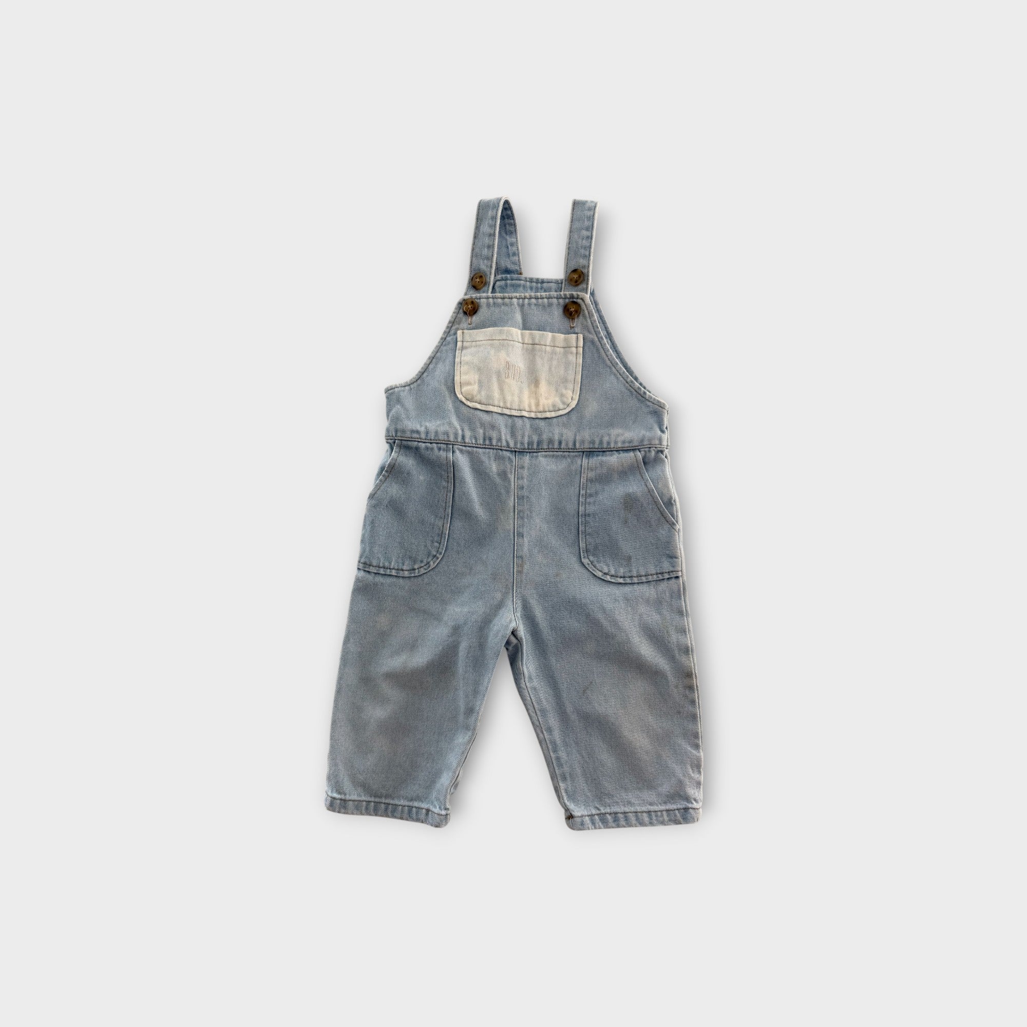 Bud. Denim Wash Overalls, Size 1