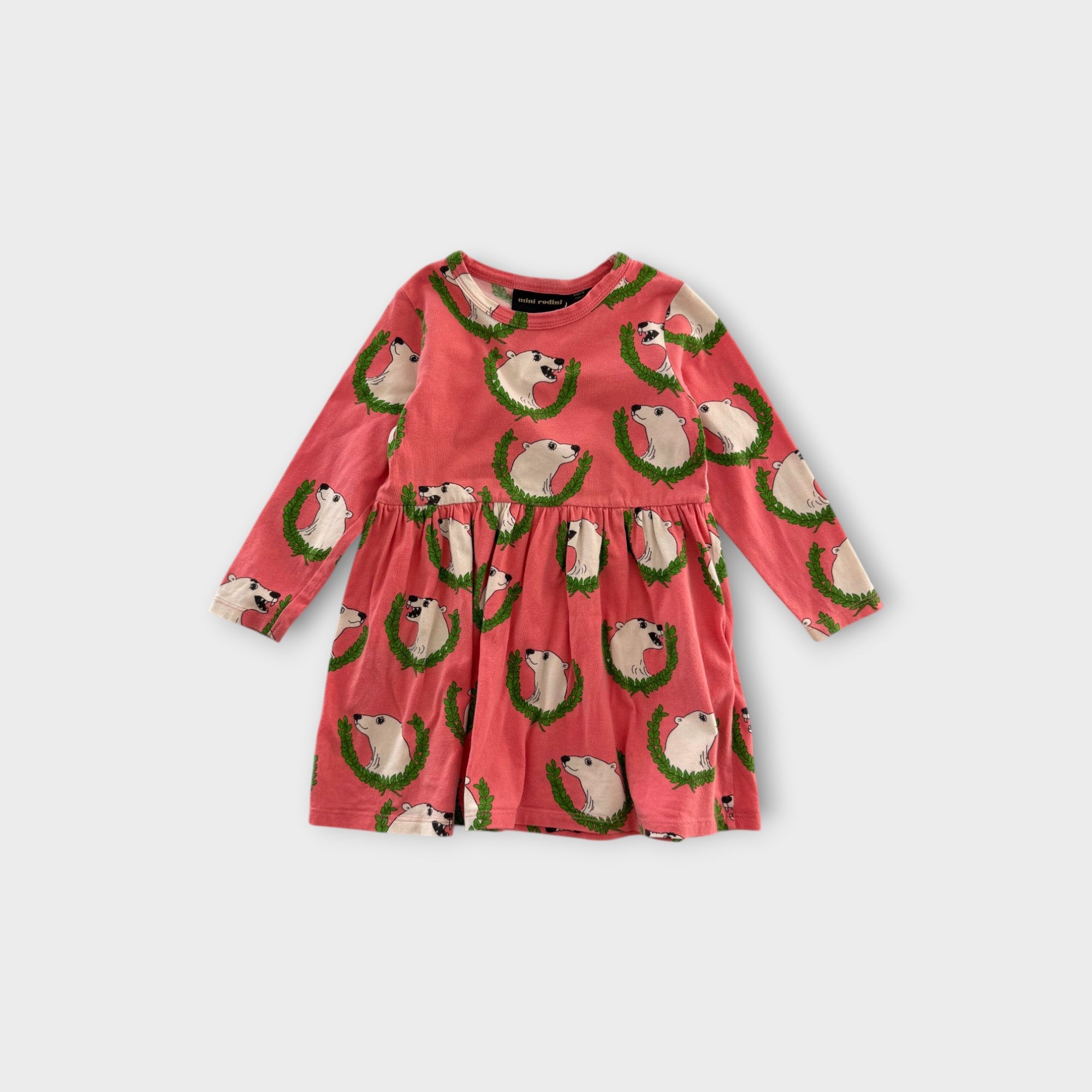 Mini Rodini Polar Bear Dress, Size 2-3
