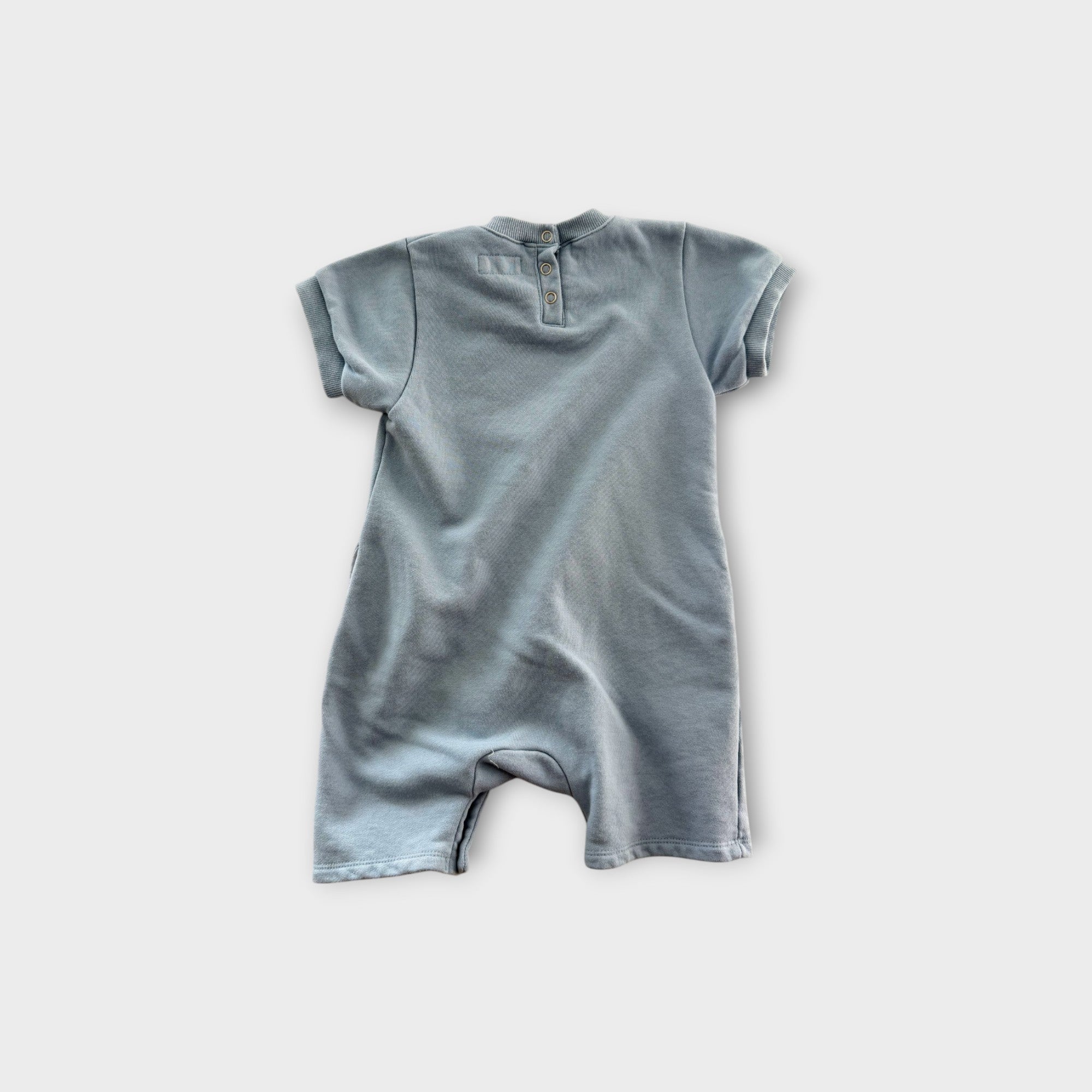 Bud. Blue Sweatsuit Romper, Size 2