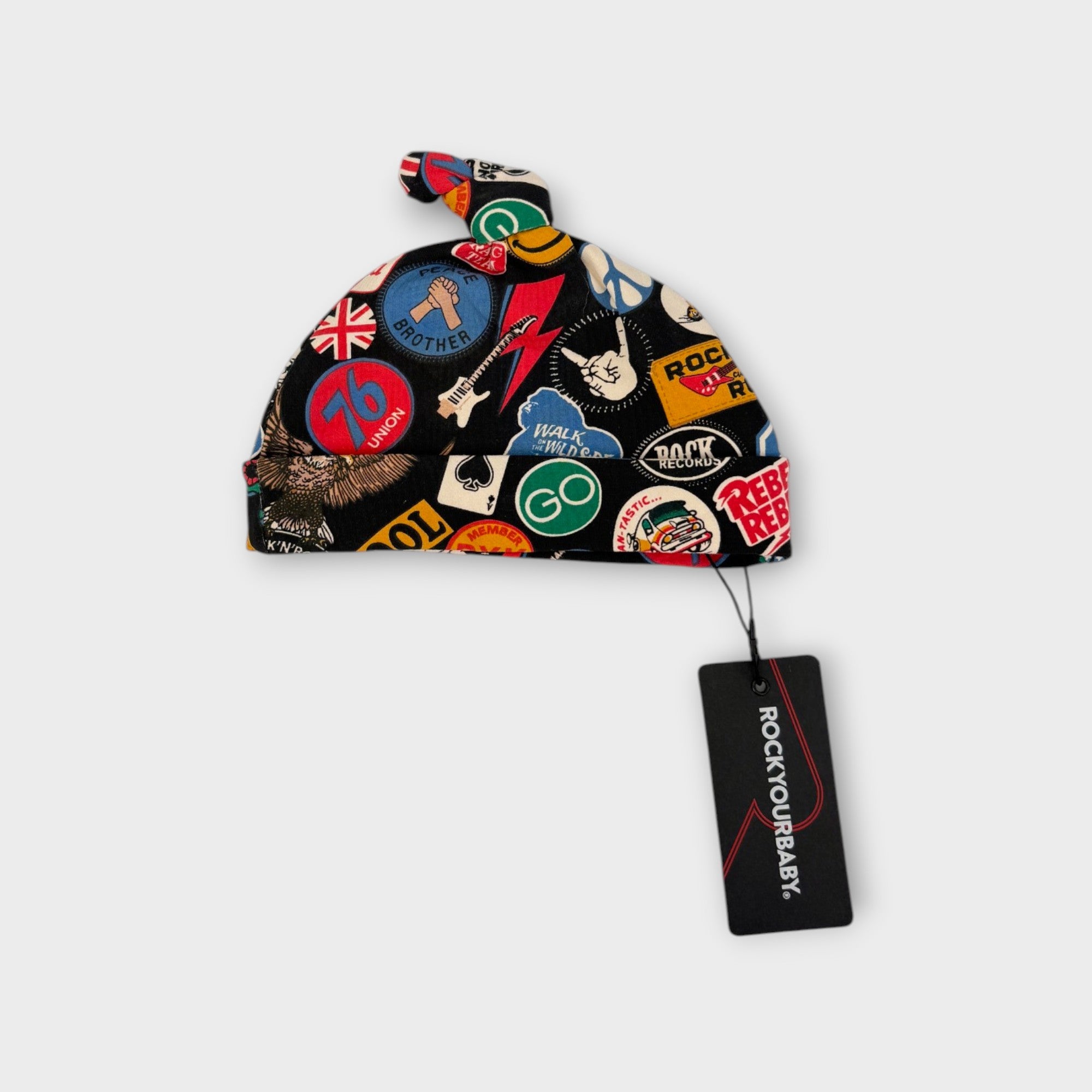 Rock Your Baby Patches Beanie, Size 1