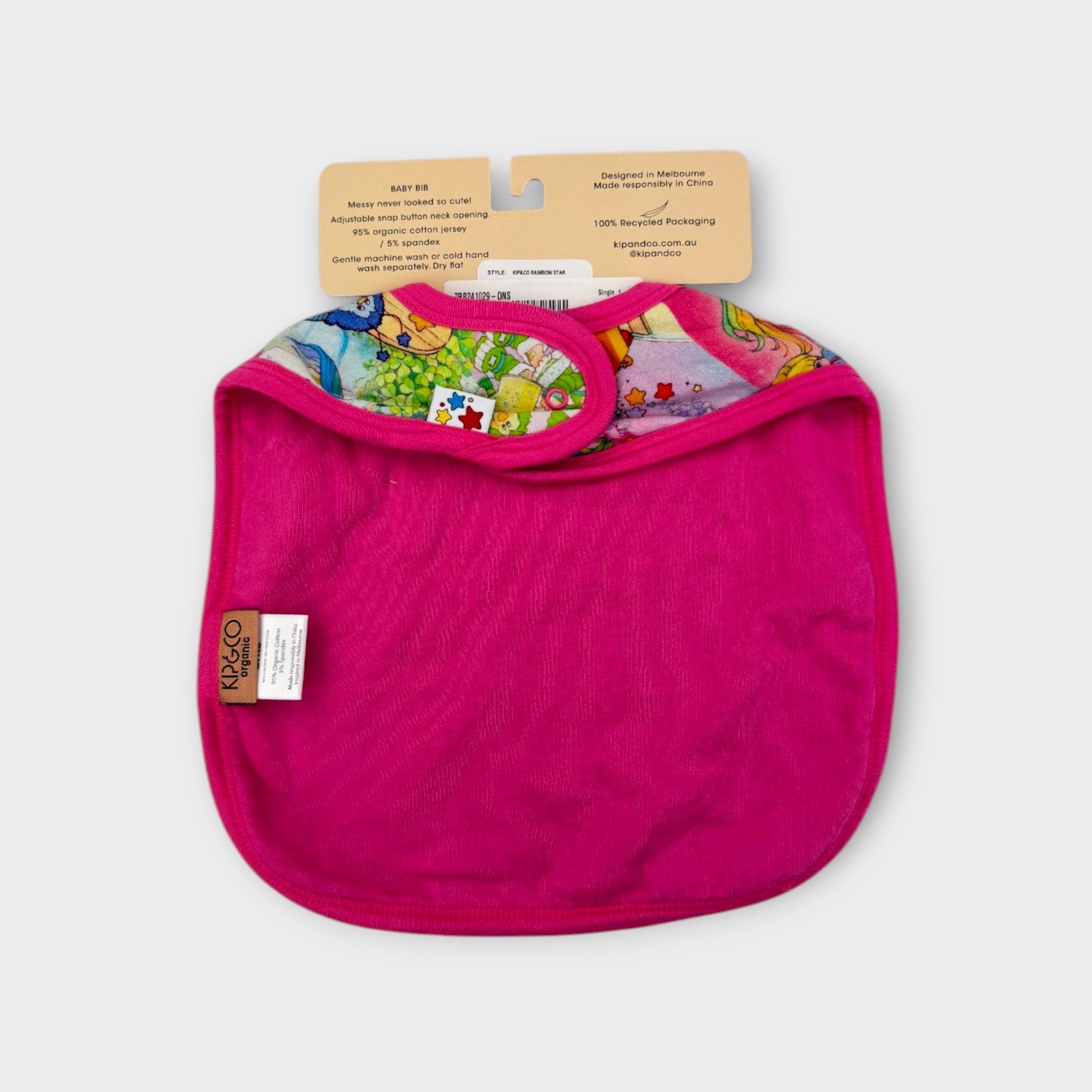 Kip & Co x Rainbow Brite Bib, Size 0-1