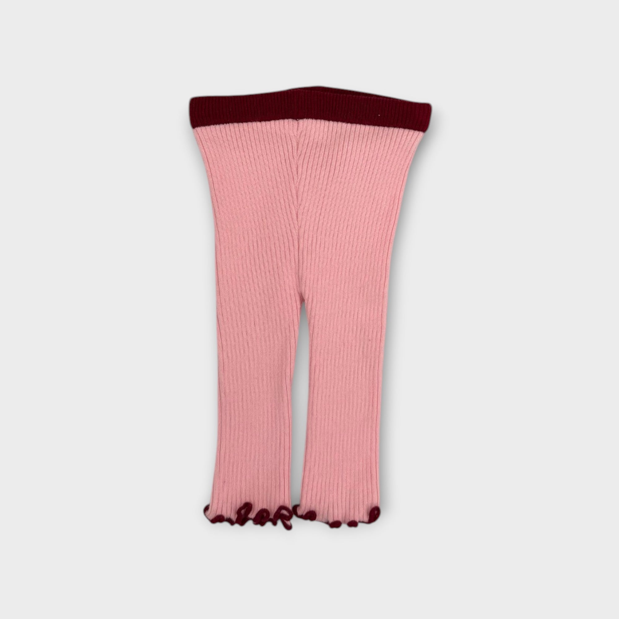 Ziggy Lou Pink Ribbed Leggings, Size 0000