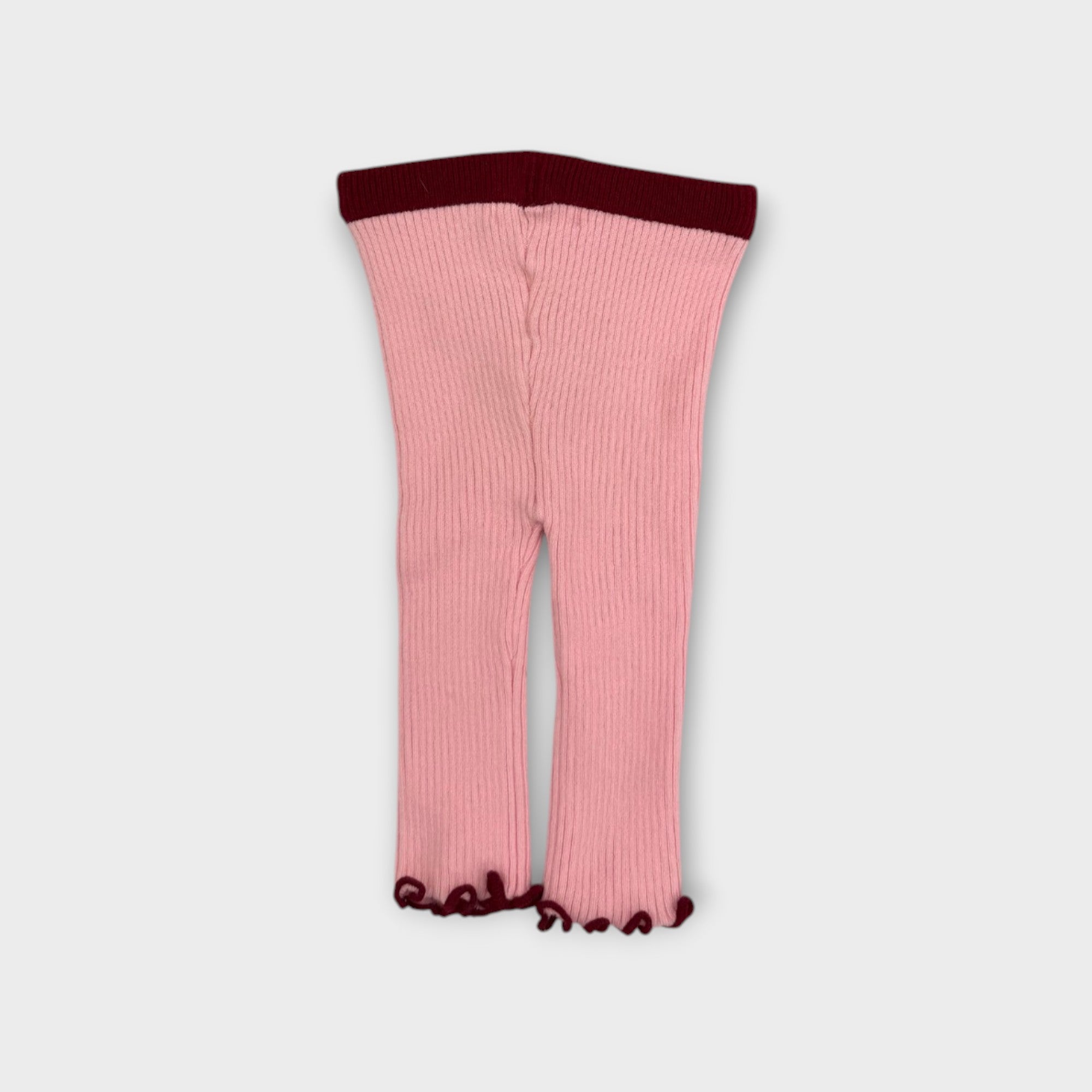 Ziggy Lou Pink Ribbed Leggings, Size 0000