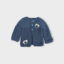 Blue Crochet Knit Cardigan, Size 00