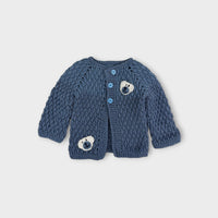 Blue Crochet Knit Cardigan, Size 00