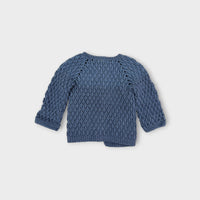 Blue Crochet Knit Cardigan, Size 00