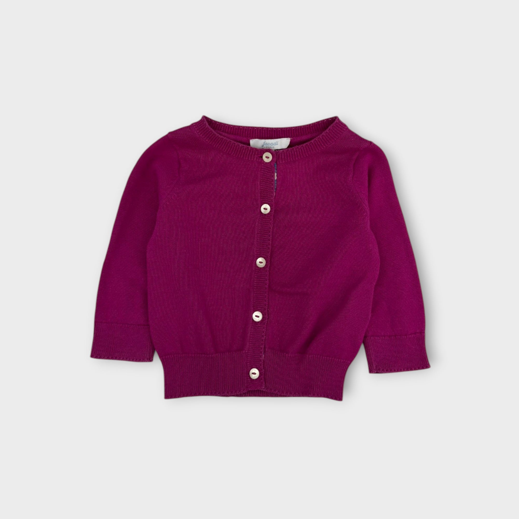 Jacadi Fuchsia Knit Cardigan, Size 00