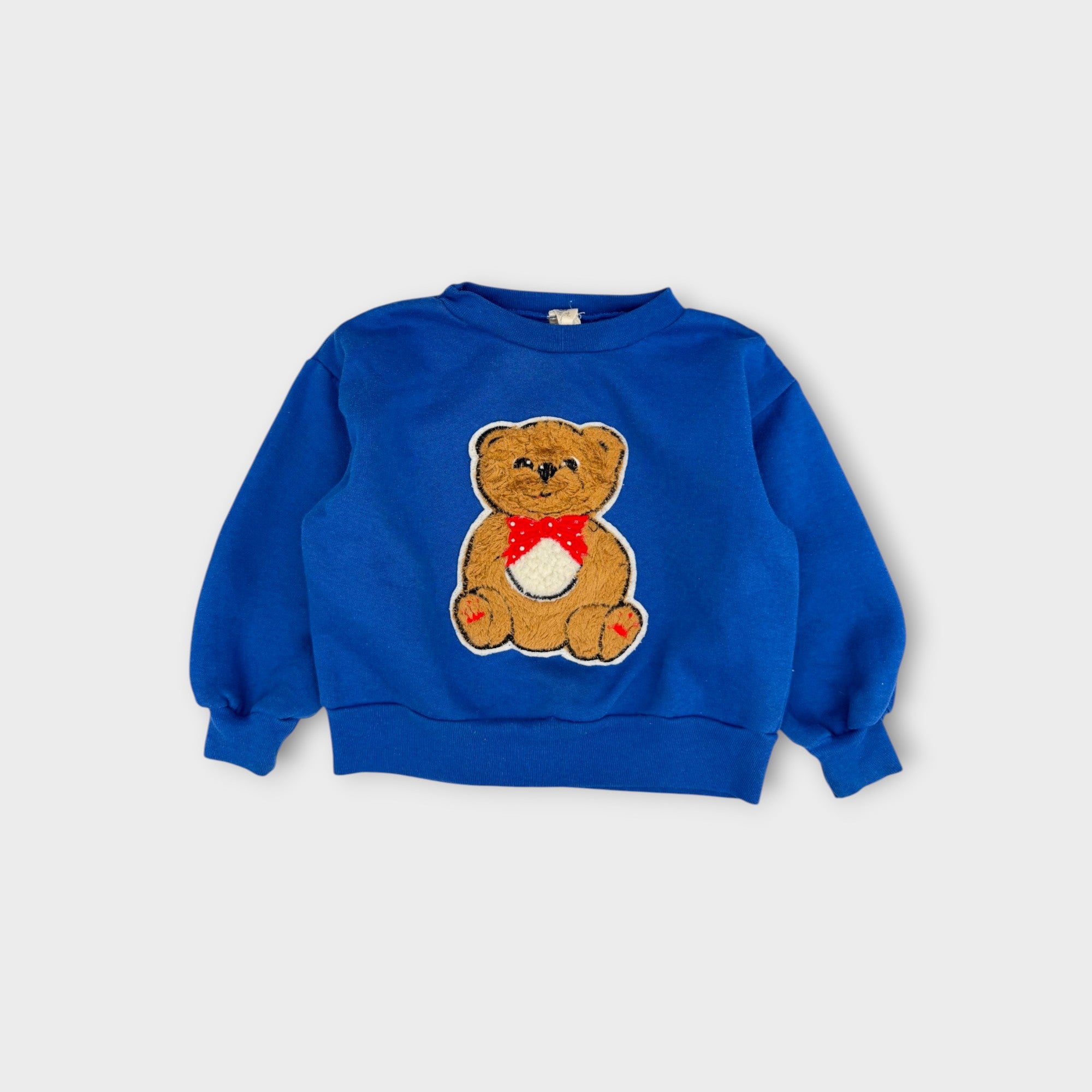 Vintage Blue Teddy Bear Pullover, Size 1