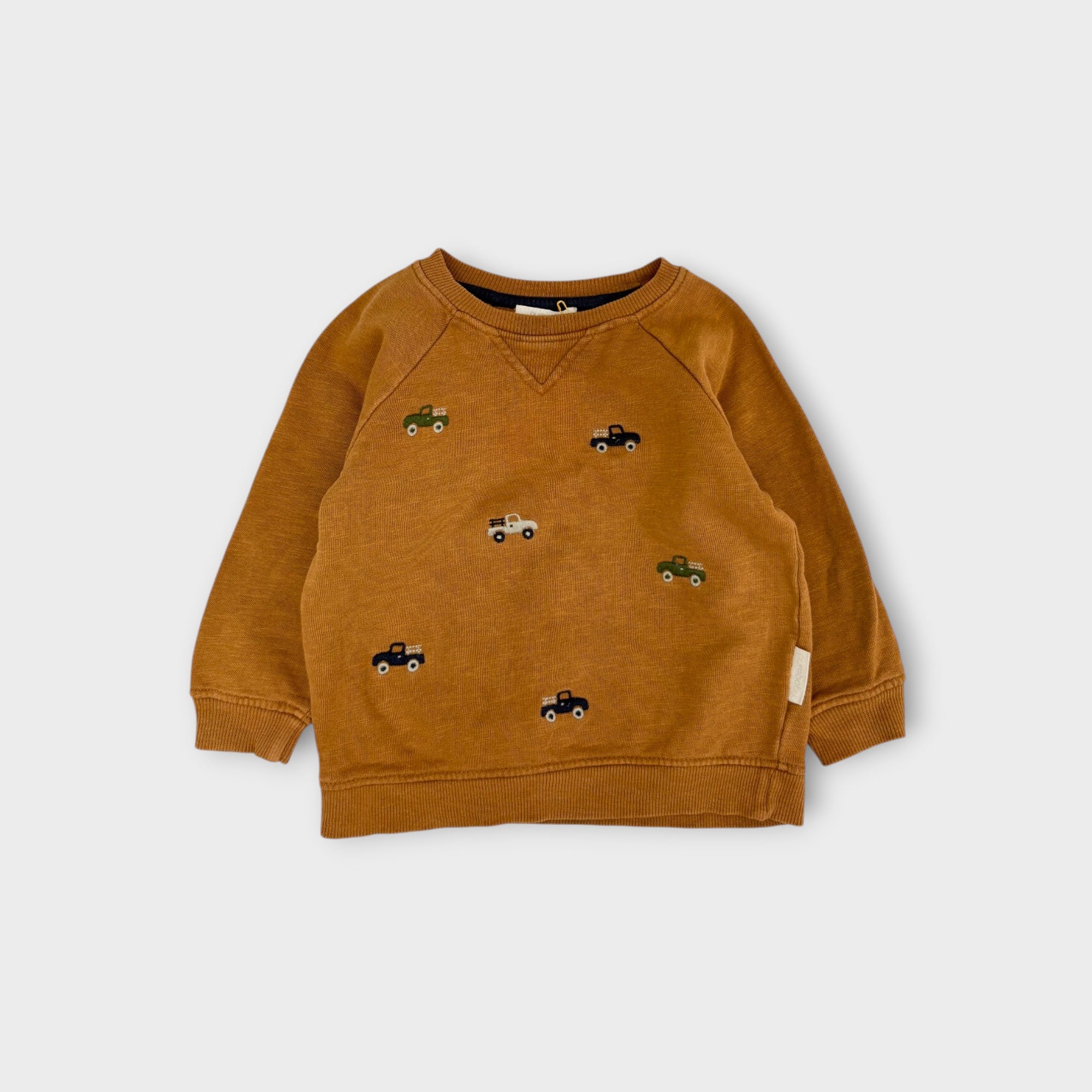 Purebaby Tan Pickup Truck Pullover, Size 1