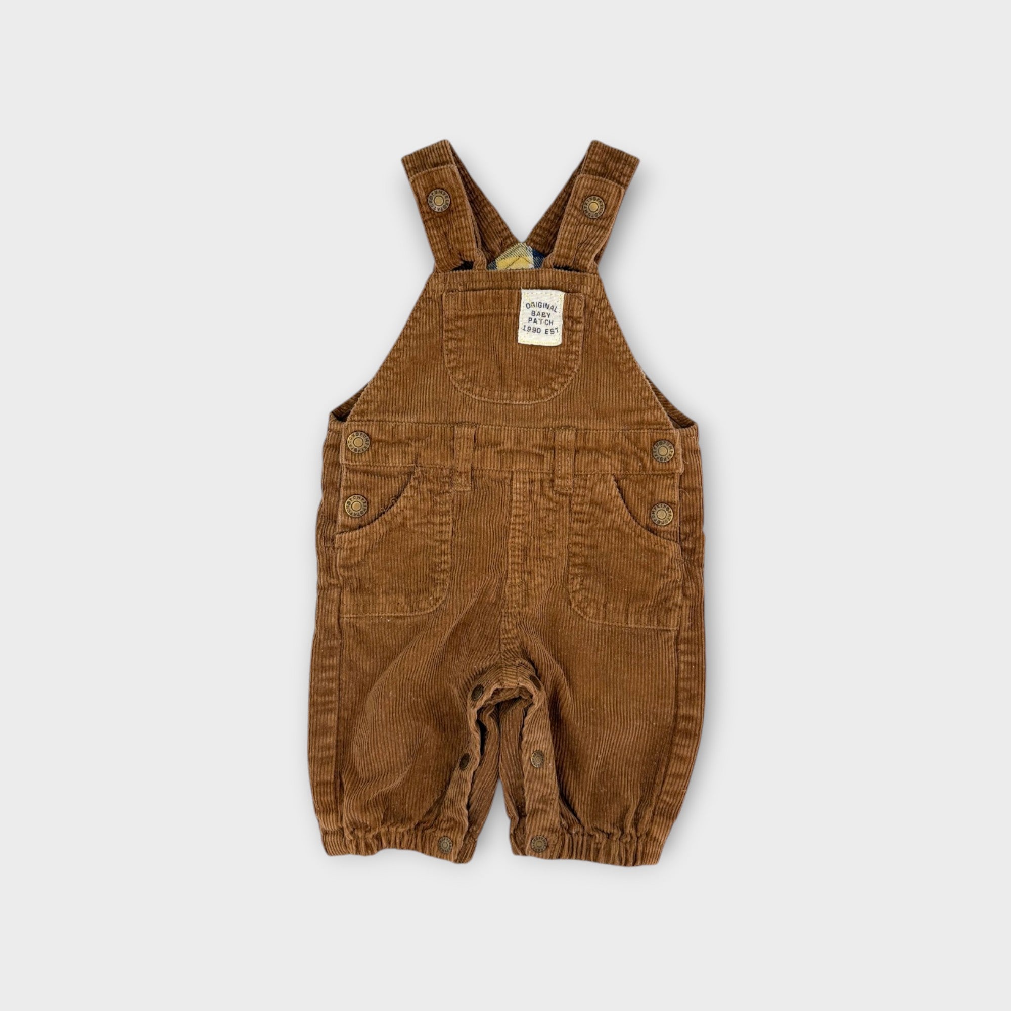 Brown Corduroy Overalls, Size 000