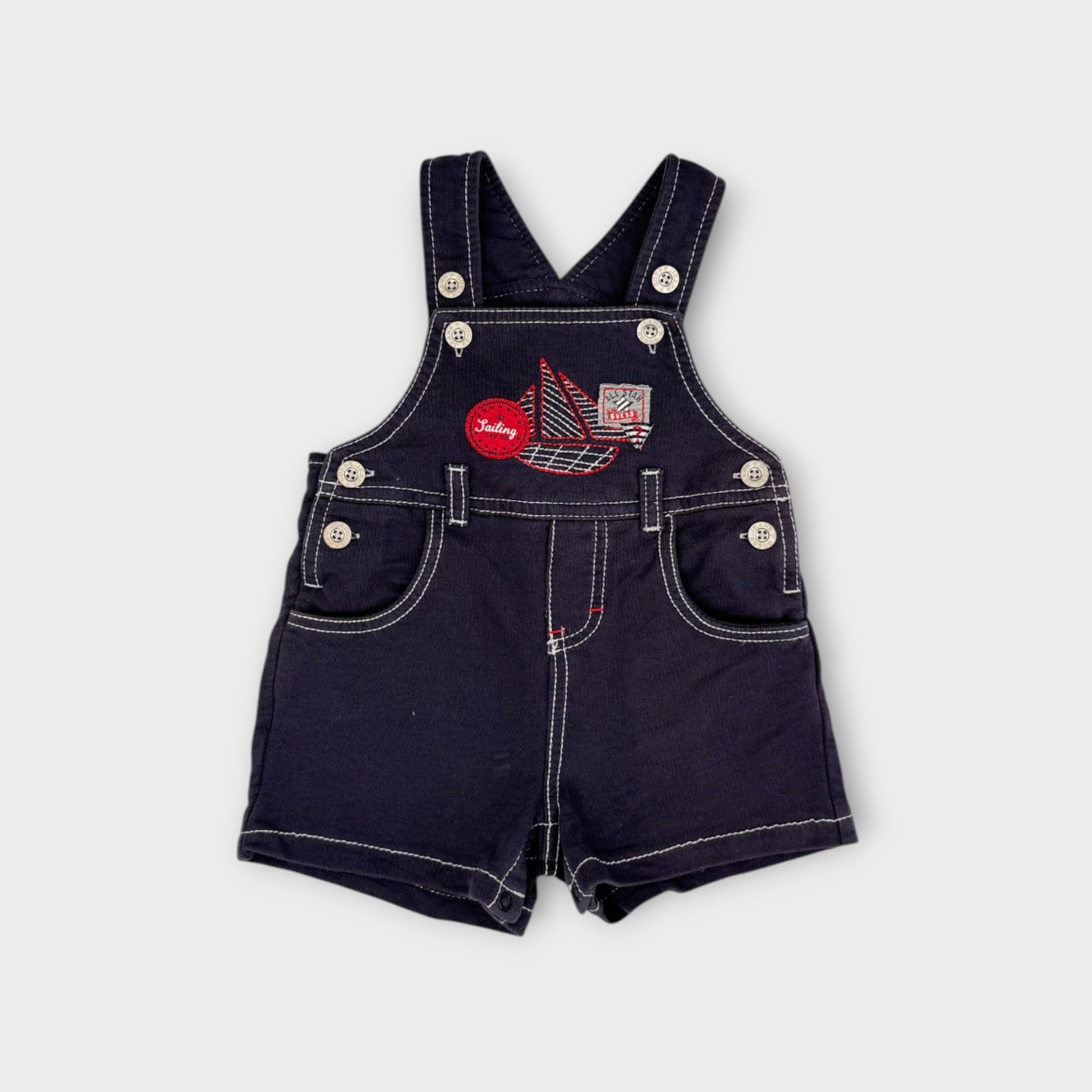 Guess Baby Navy Shortalls, Size 00