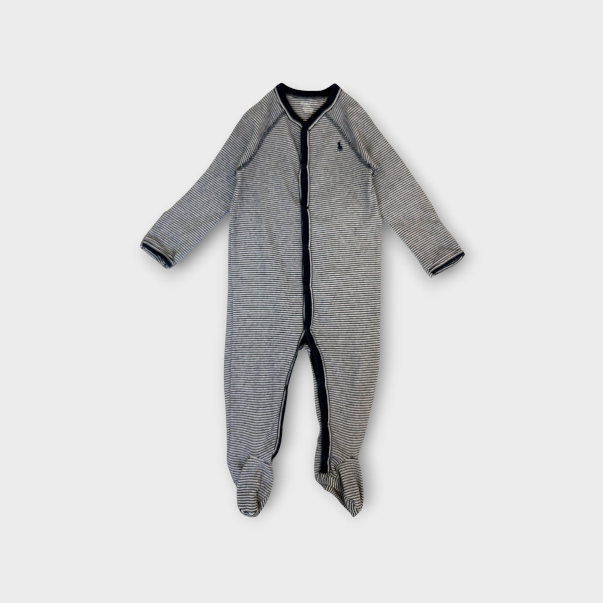 RL Navy Stripe Onesie, Size 00