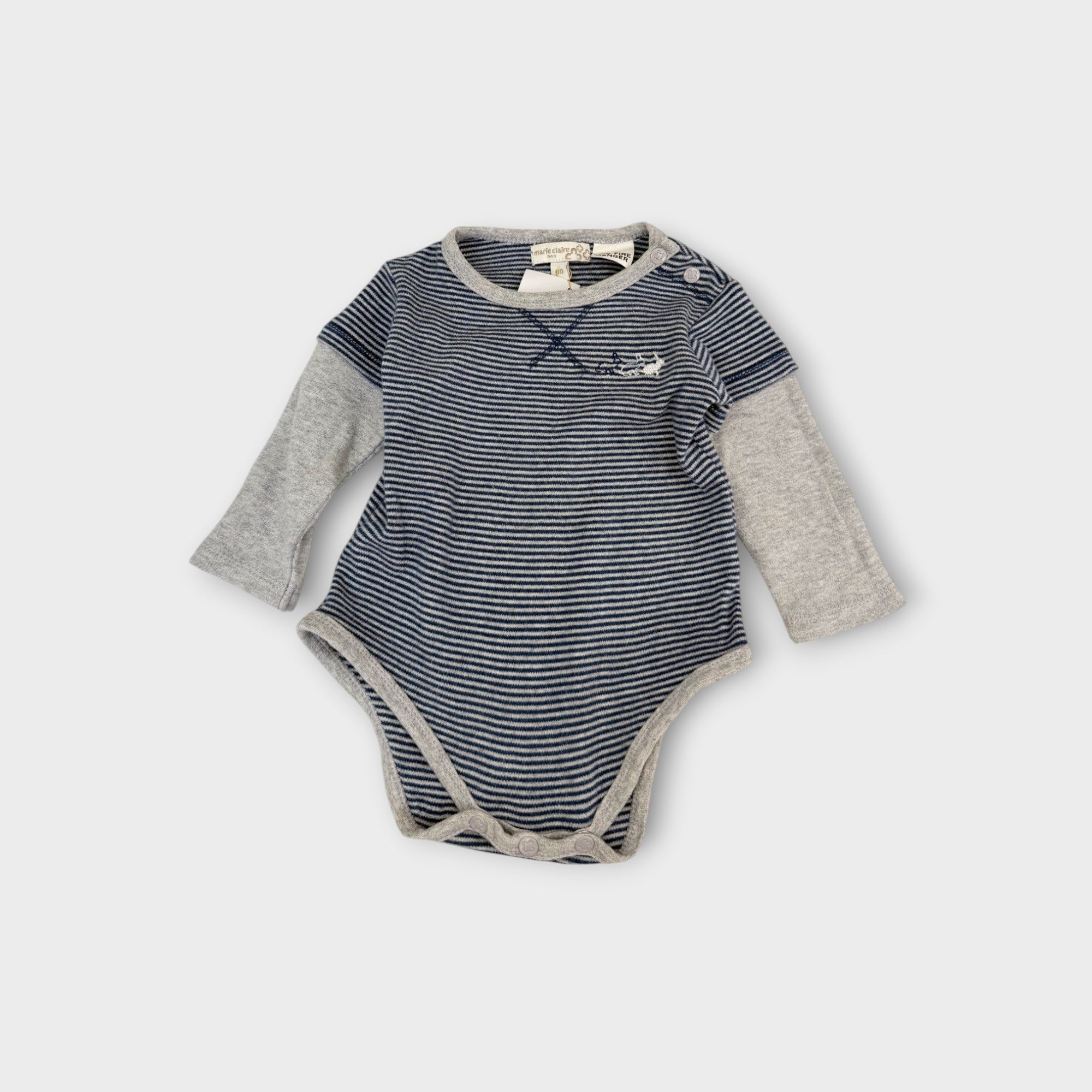 Stripe Layered Bodysuit, Size 00