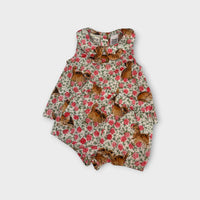 Retro Kitty Print PJ Set, Size 0