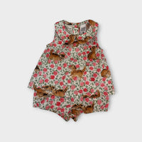 Retro Kitty Print PJ Set, Size 0