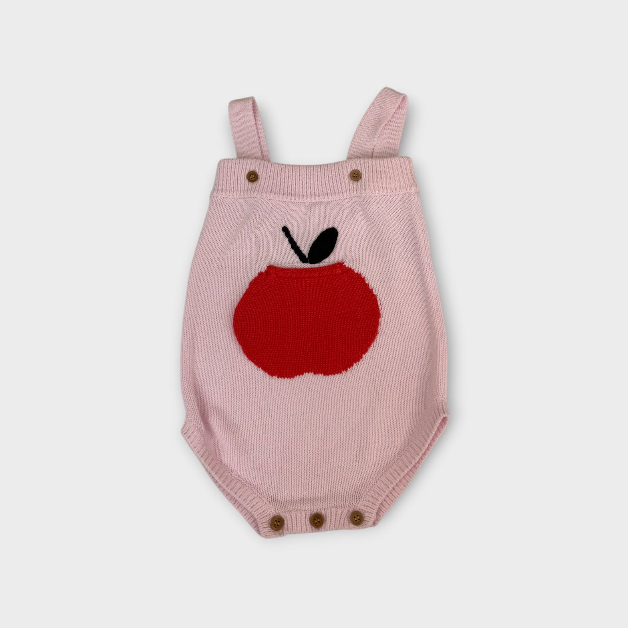 Seed Heritage Knit Apple Romper, Size 1