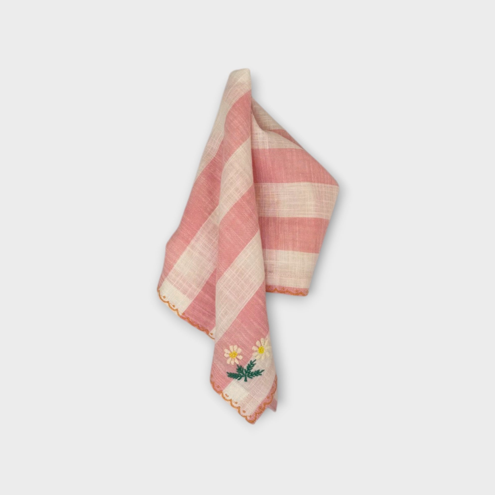 Bonjour Pink & White Dress with Matching Bandana, Size 6