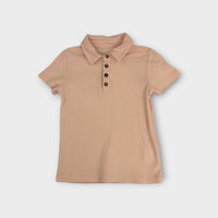 Misha & Puff Pink Pointelle Polo Shirt, Size 5-6