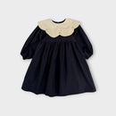 Eclair Navy Petal Collar Dress, Size 4-5