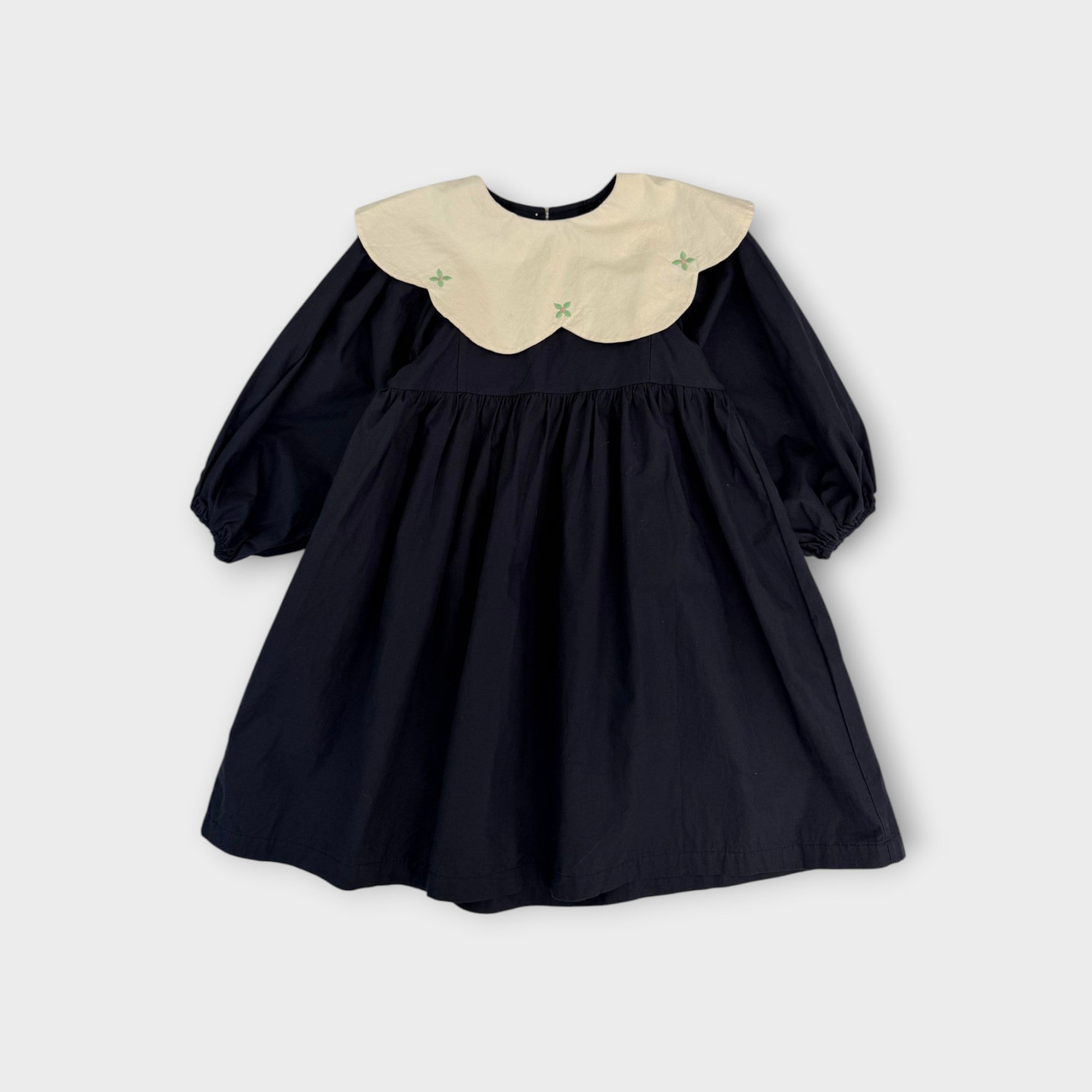 Eclair Navy Petal Collar Dress, Size 4-5