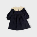 Eclair Navy Petal Collar Dress, Size 4-5