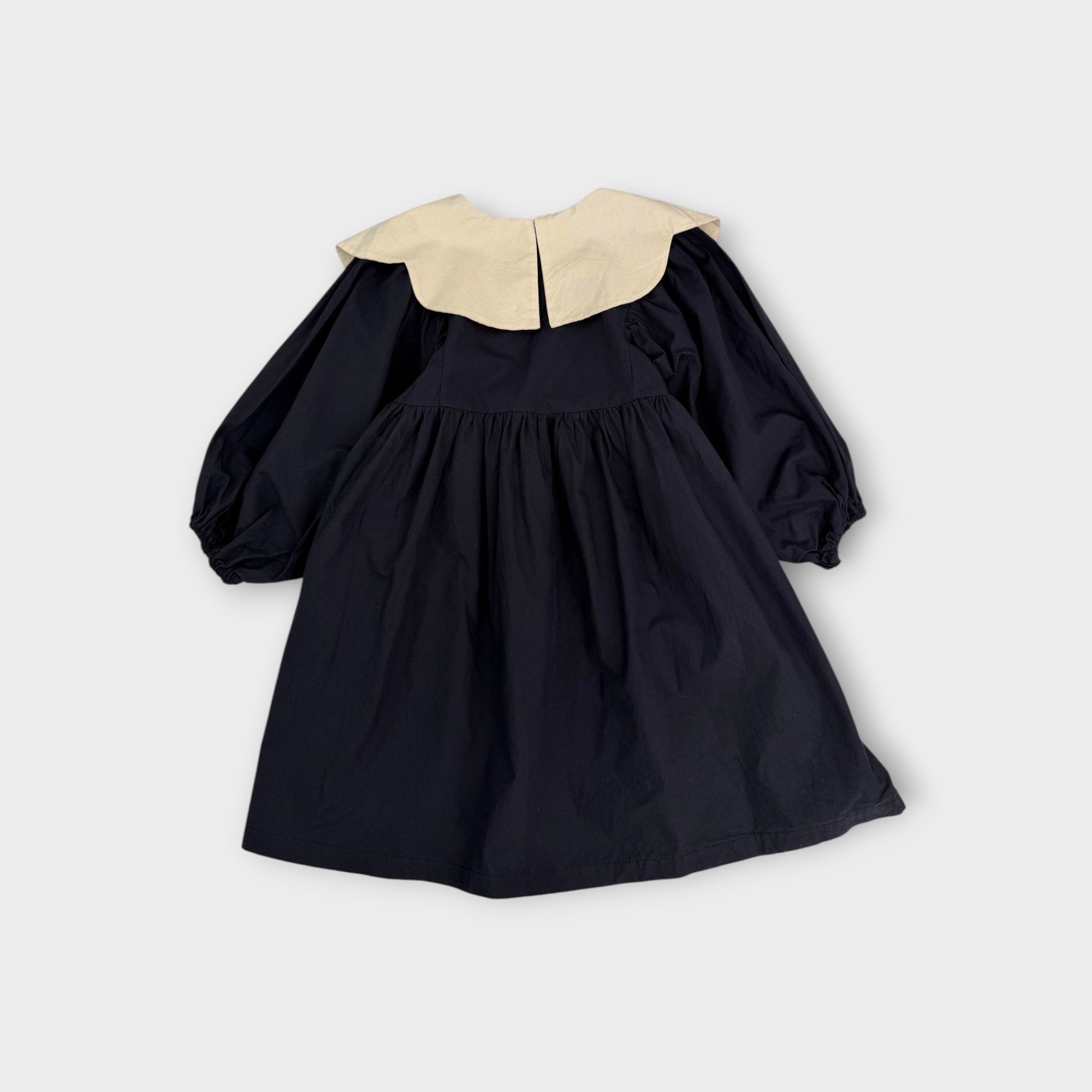 Eclair Navy Petal Collar Dress, Size 4-5