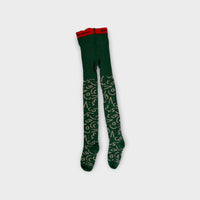 Bobo Choses Green Squiggle Tights, Size 3-4