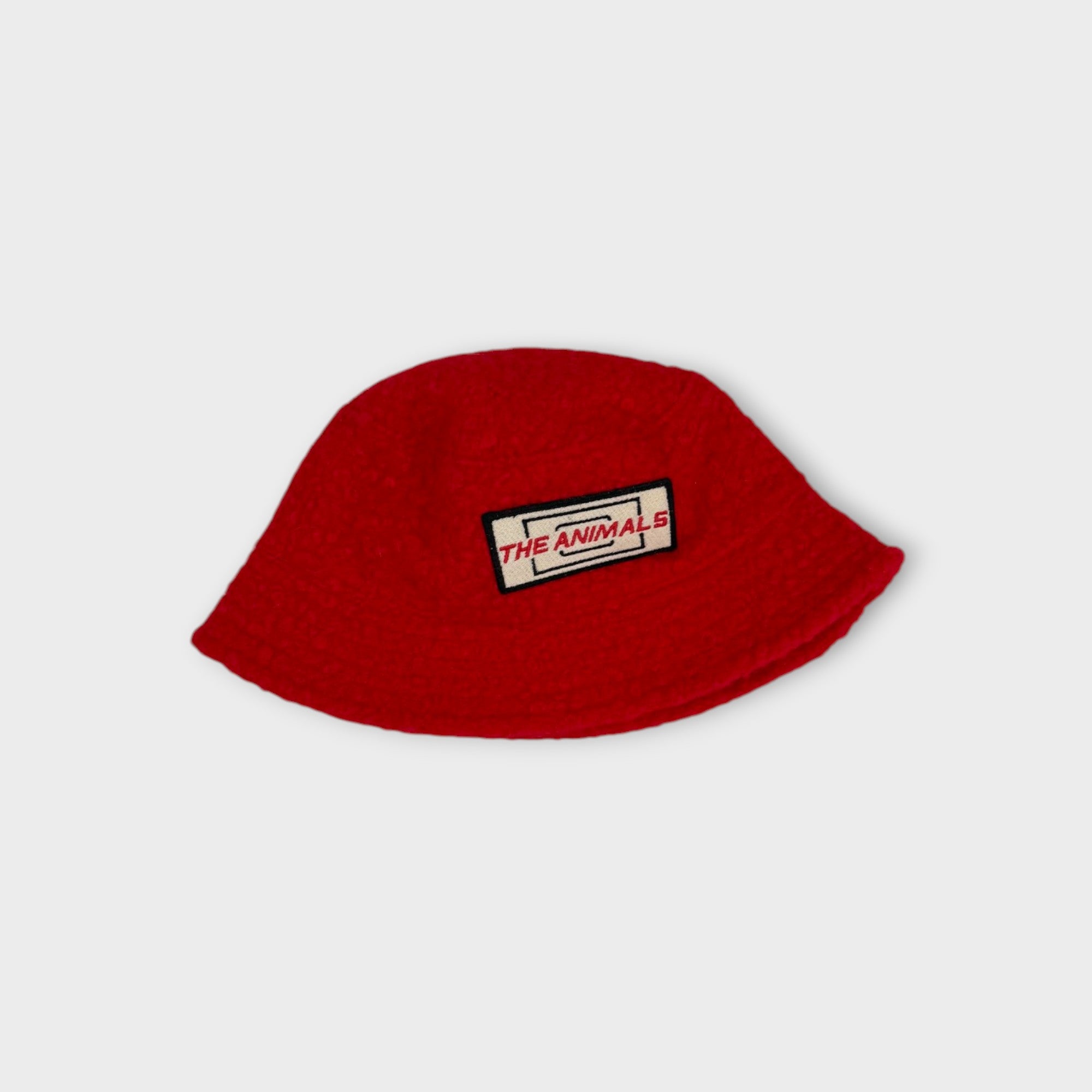 The Animals Observatory Red Shearling Bucket Hat, OS