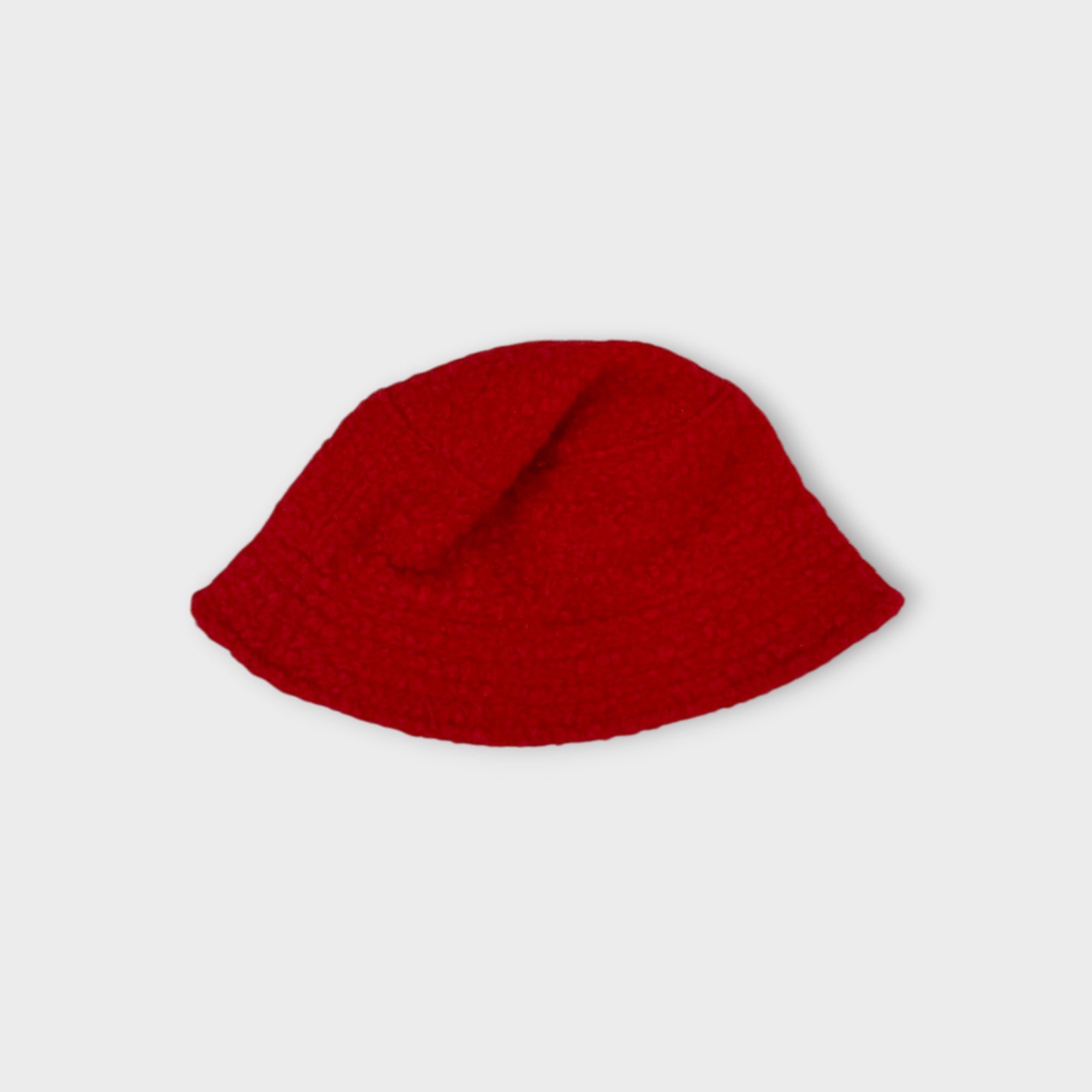 The Animals Observatory Red Shearling Bucket Hat, OS