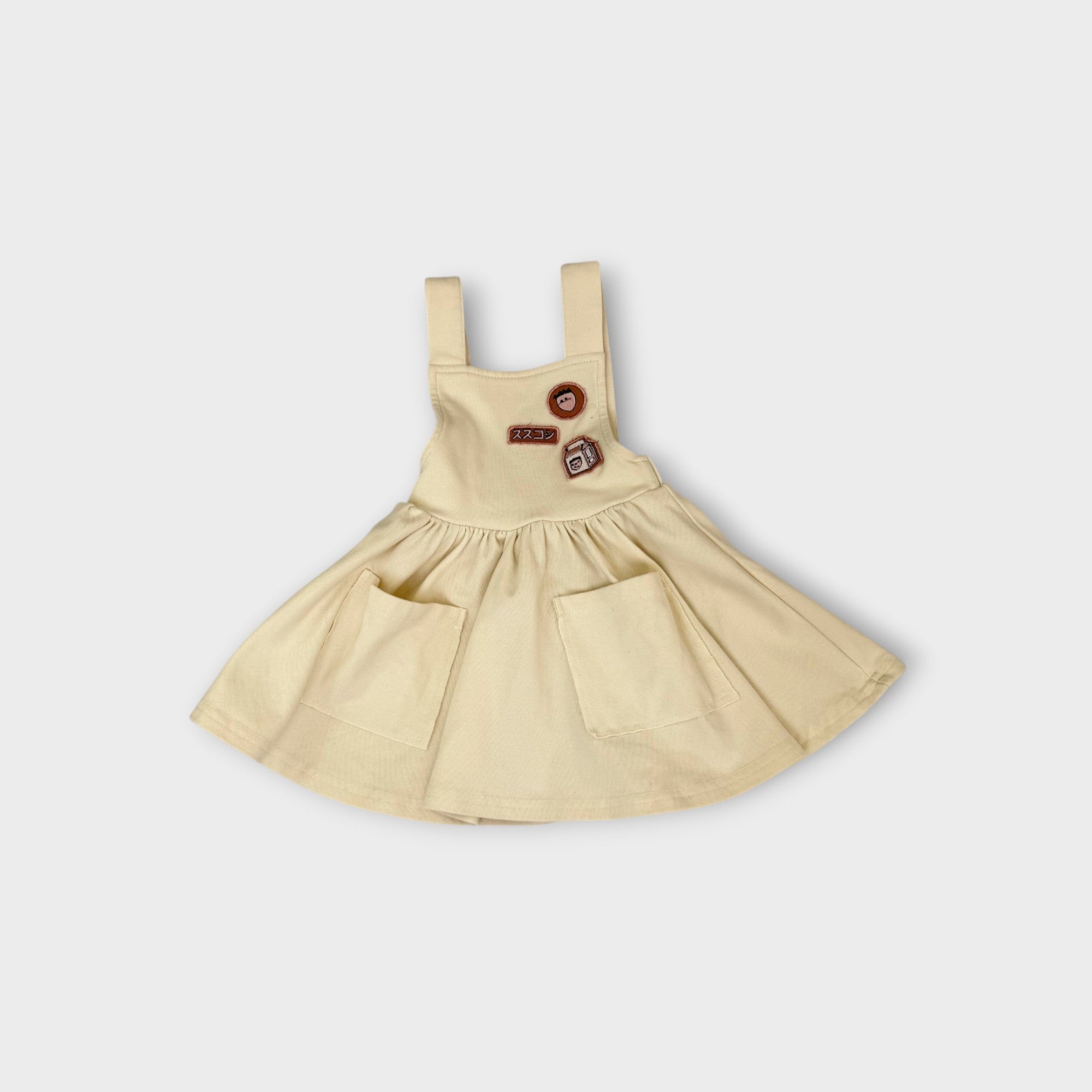 Susukoshi Cream Pinafore Dress, Size 1