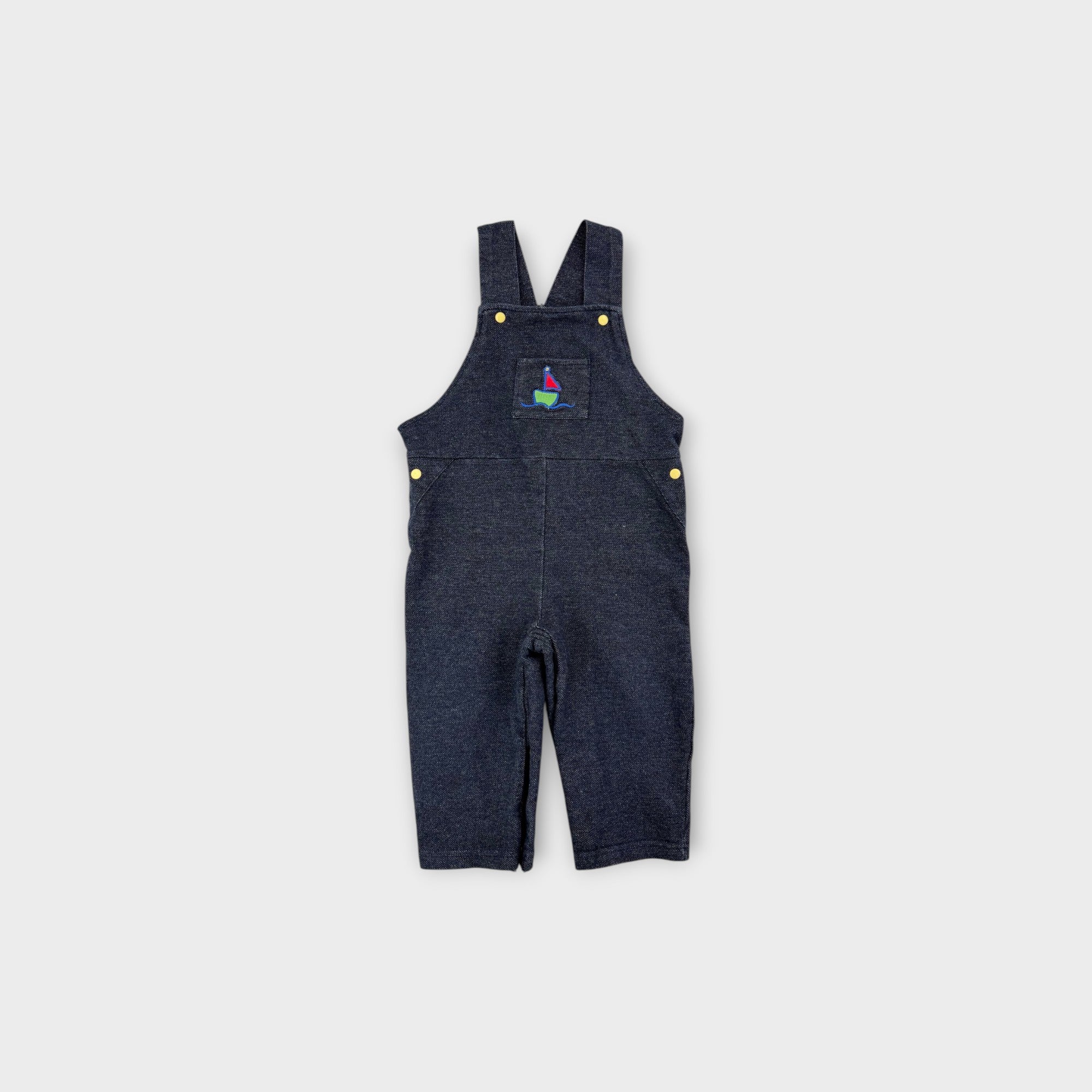 Vintage Sailboat Patch Overalls, Size 0