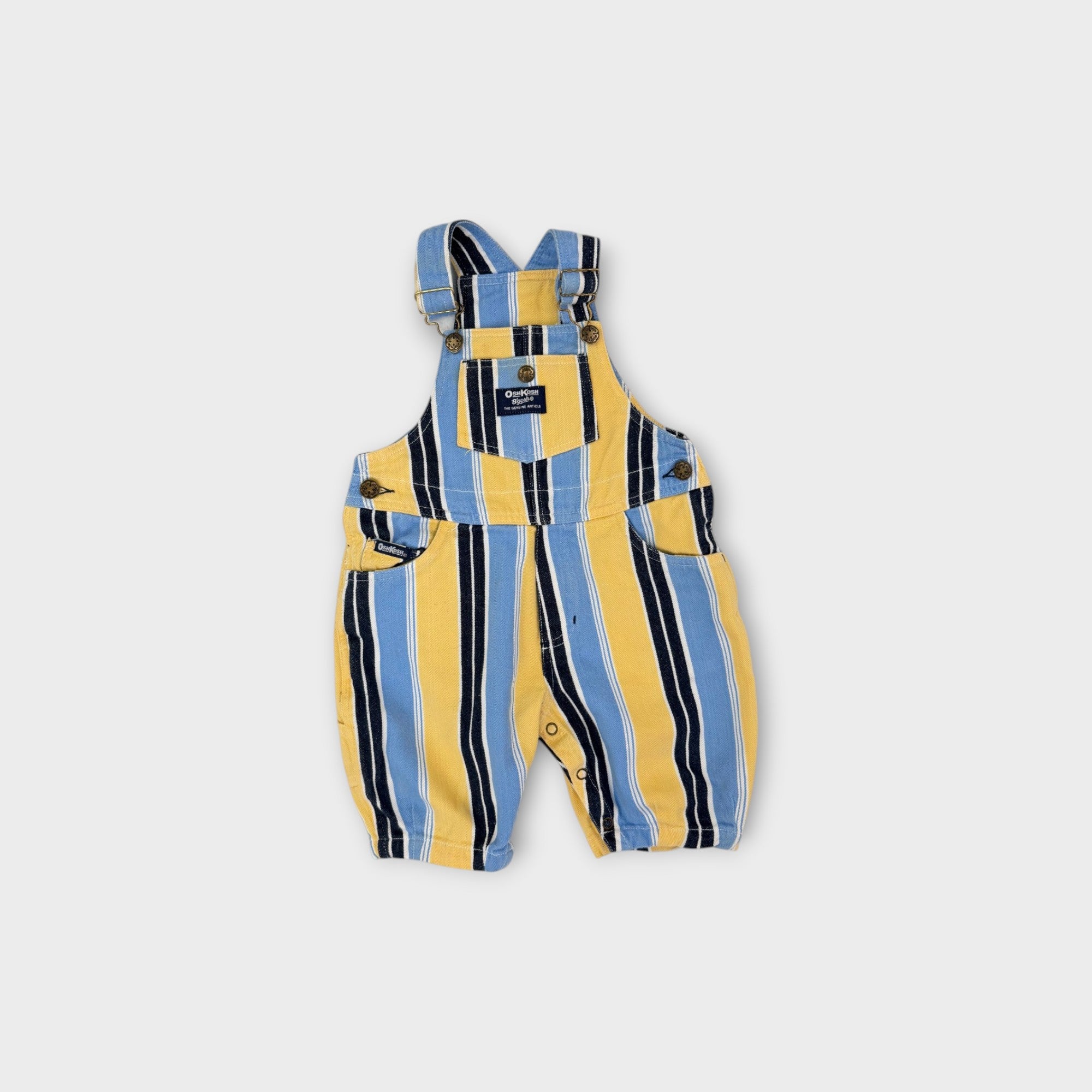 Rare Vintage OshKosh Striped Overalls, Size 1