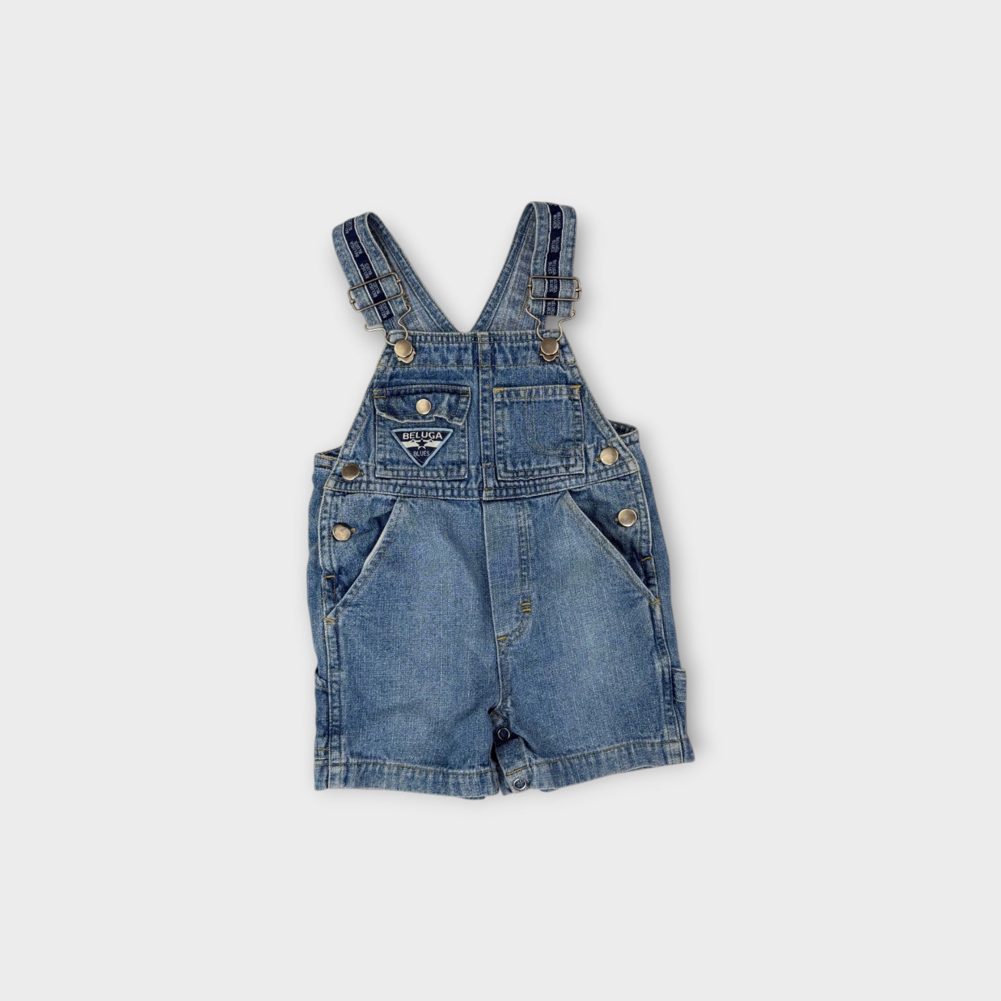 Vintage Beluga Blues Carpenter Shortalls, Size 0