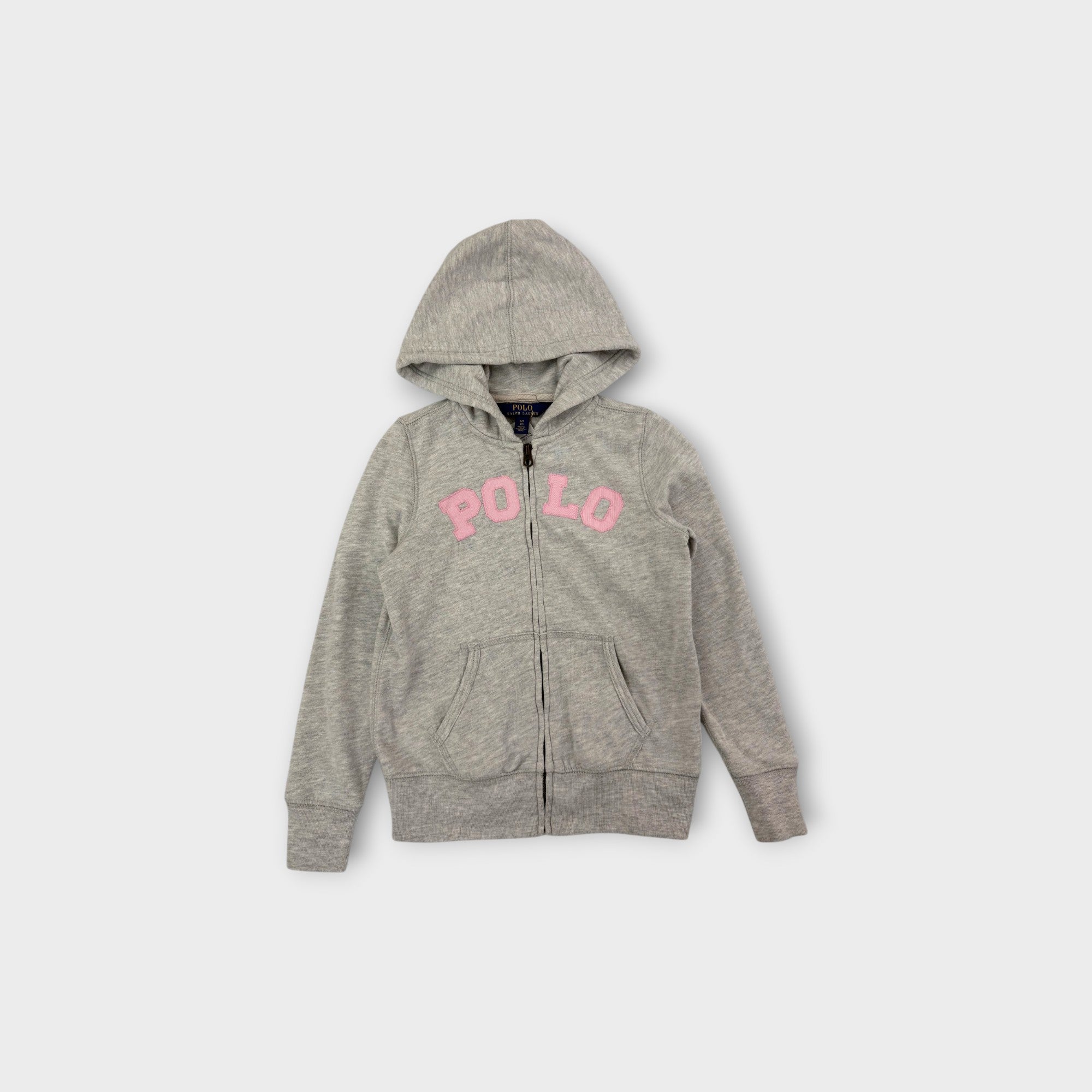 RL Grey Zip-Through Hoodie, Size 7