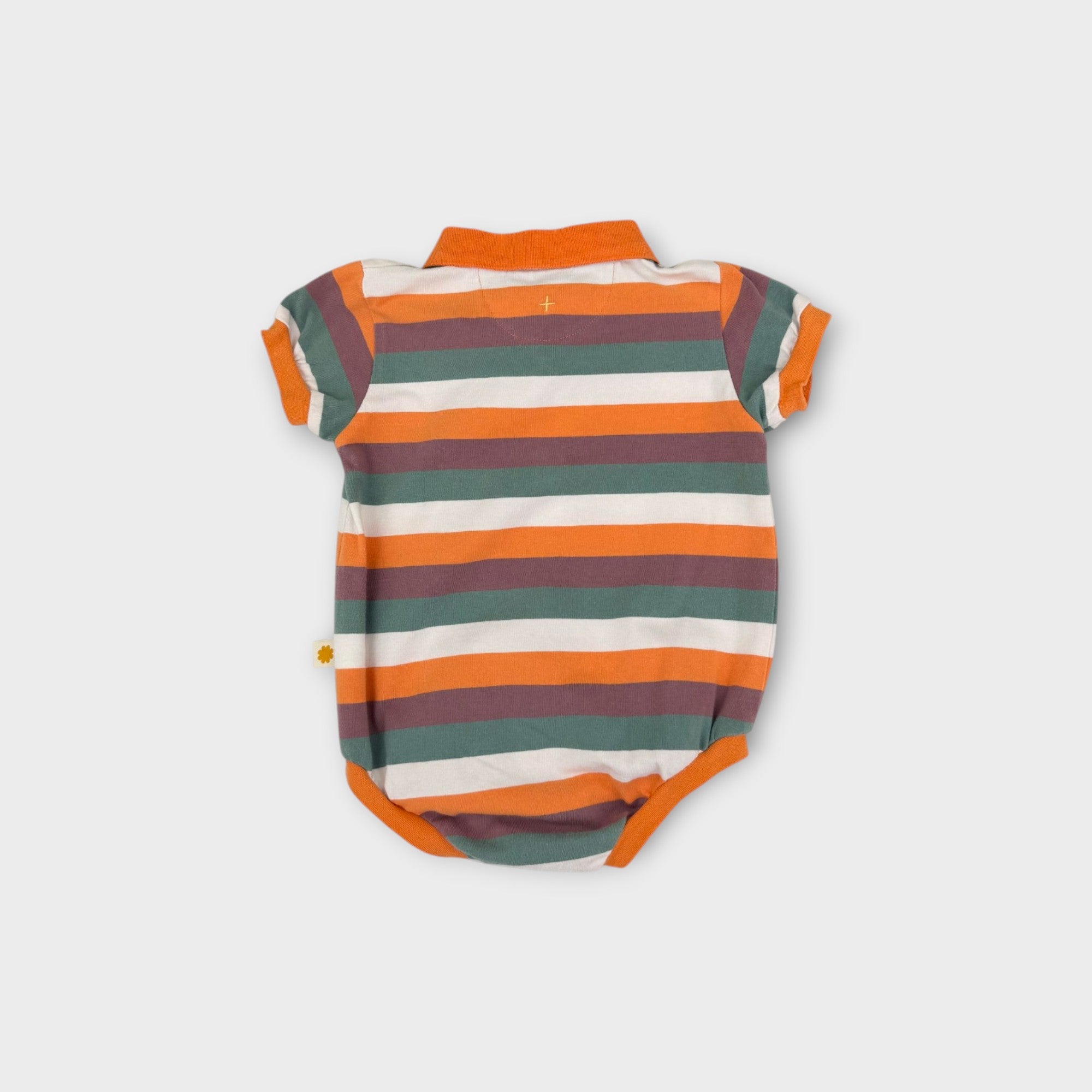 Goldie & Ace Striped Polo Romper, Size 2