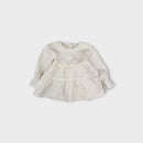 White Linen Blouse and Bloomers Set, Size 1
