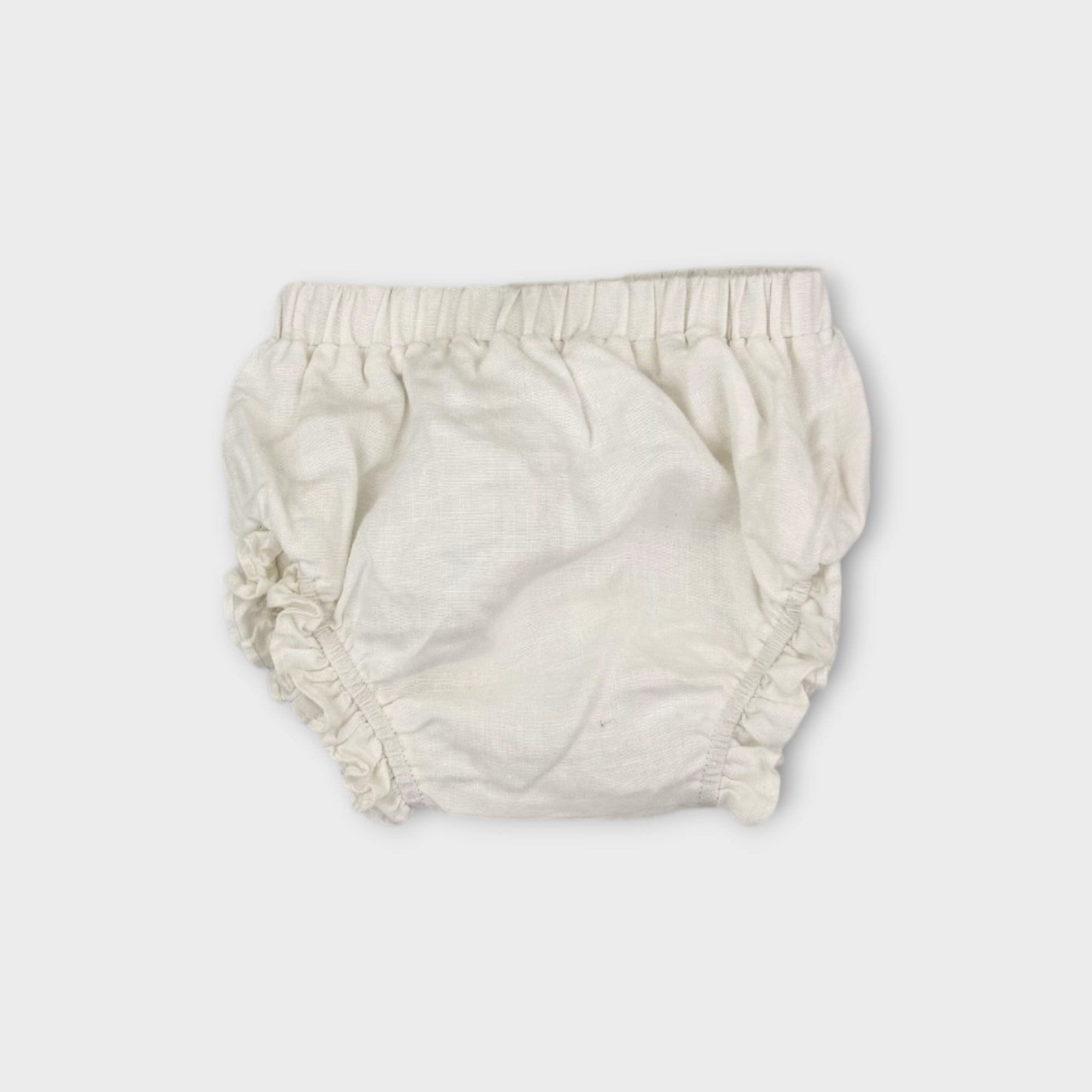 White Linen Blouse and Bloomers Set, Size 1