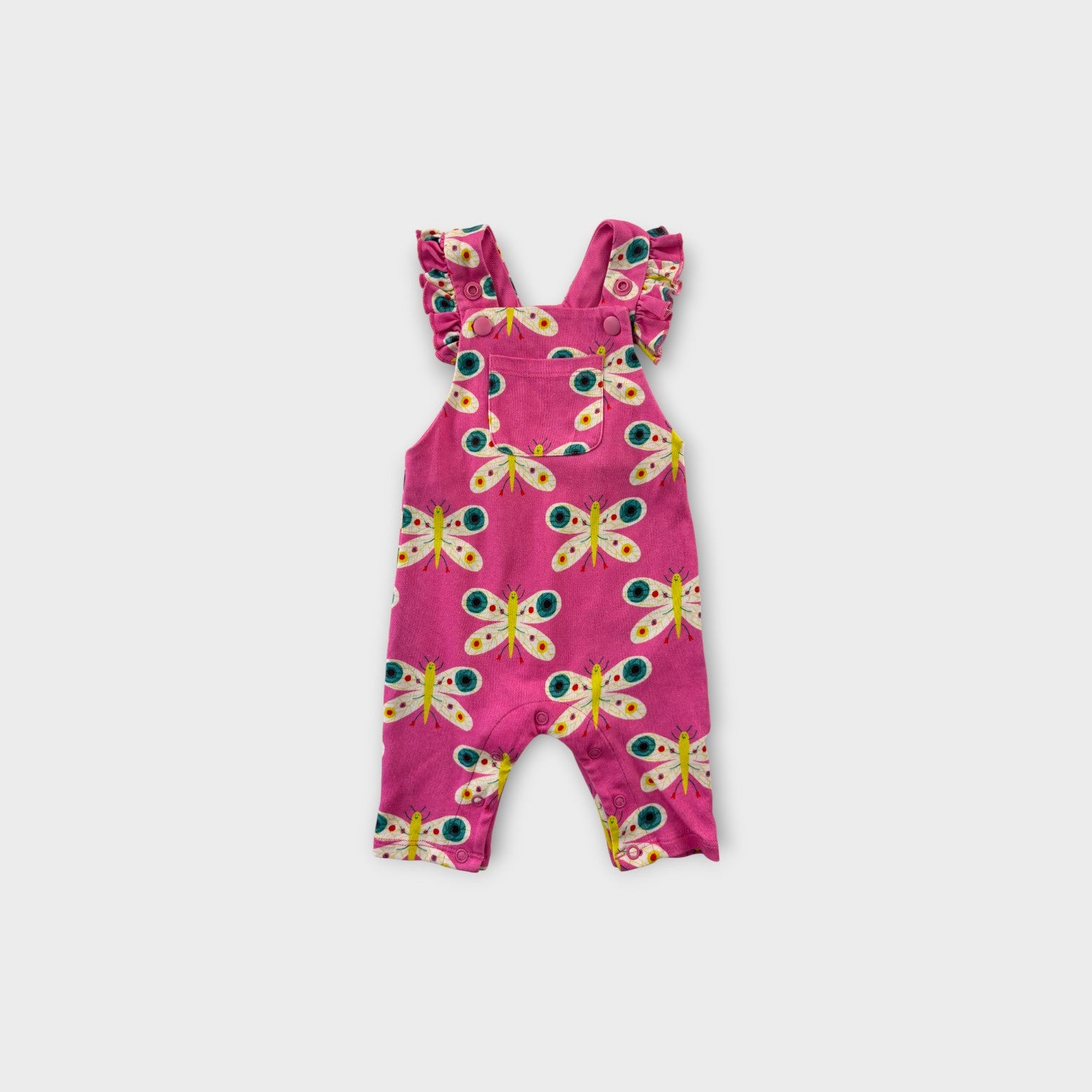Gorman Playground Pink Butterfly Overalls, Size 000
