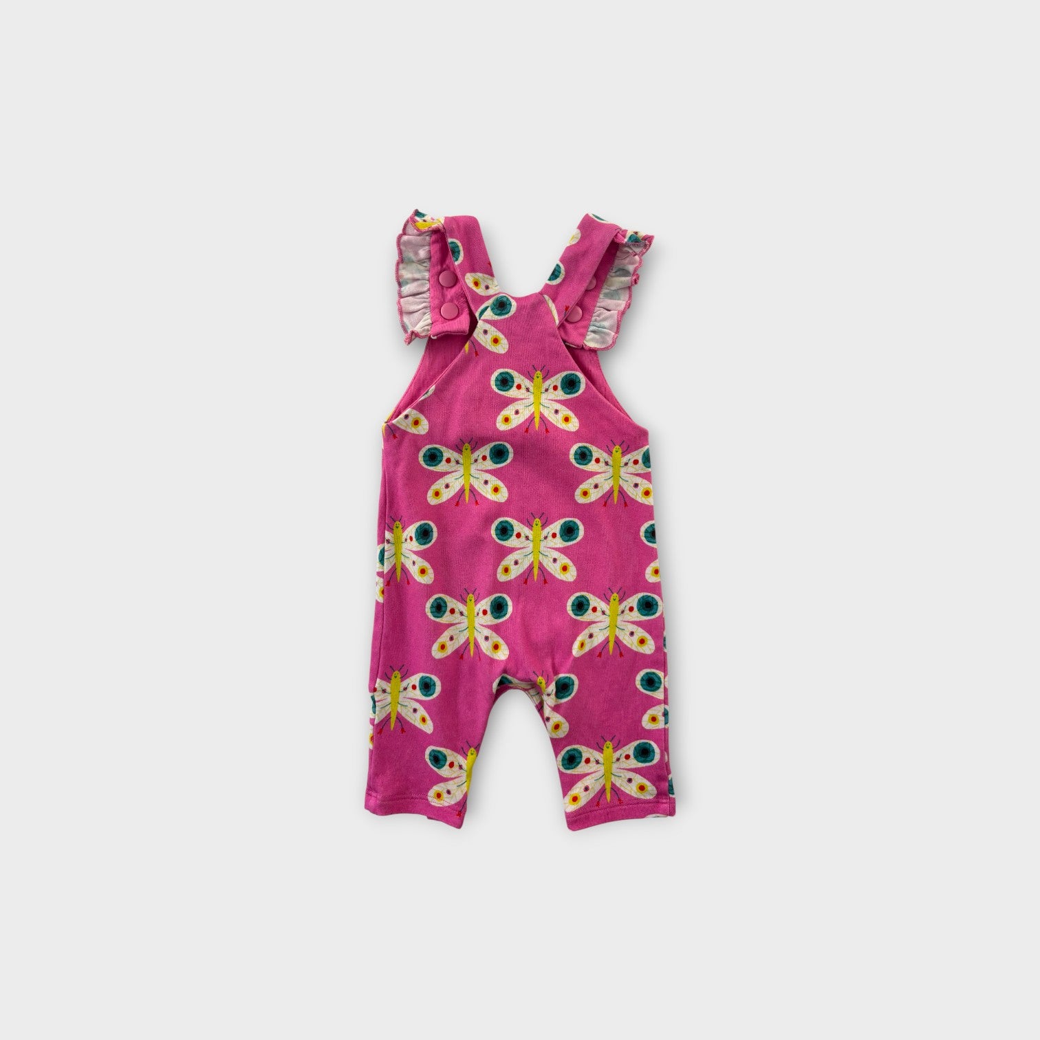 Gorman Playground Pink Butterfly Overalls, Size 000