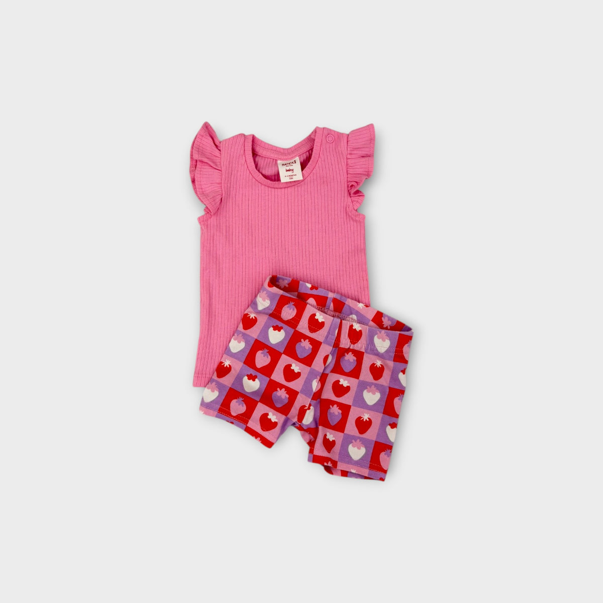 Seed Heritage T-Shirt & Bike Shorts Set, Size 000